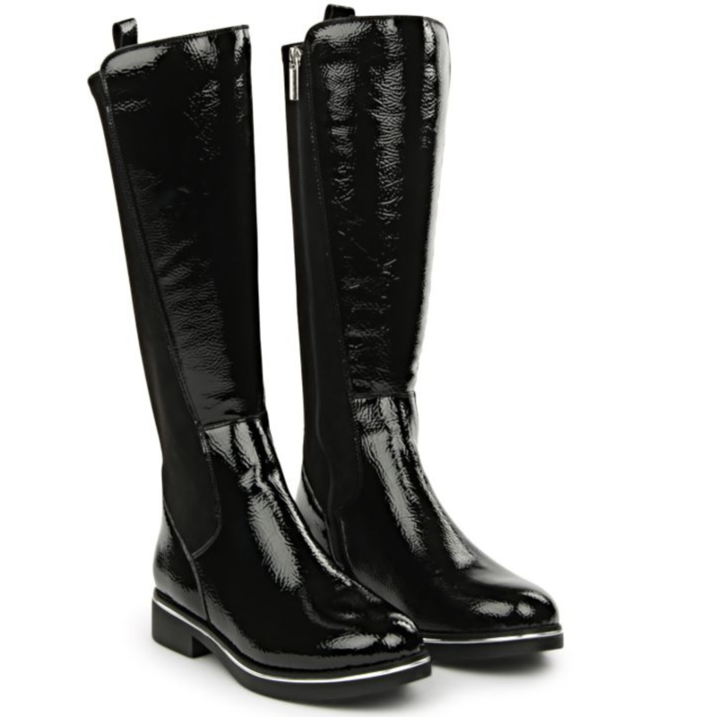 Valdini Valdini Percy women's black patent leather winter boots