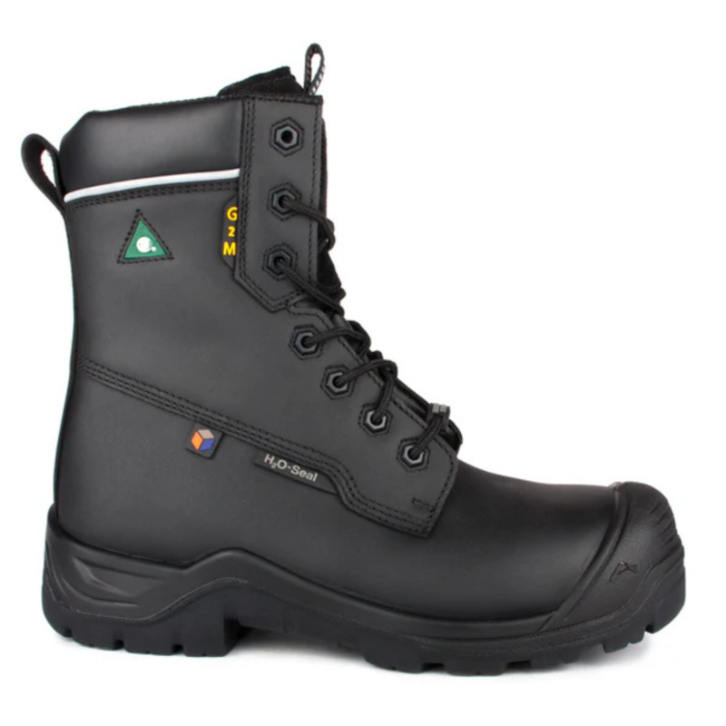 Acton Bottes de Travail G2M Acton Noires 8" - Cuir Imperméable, Semelle 4Grip