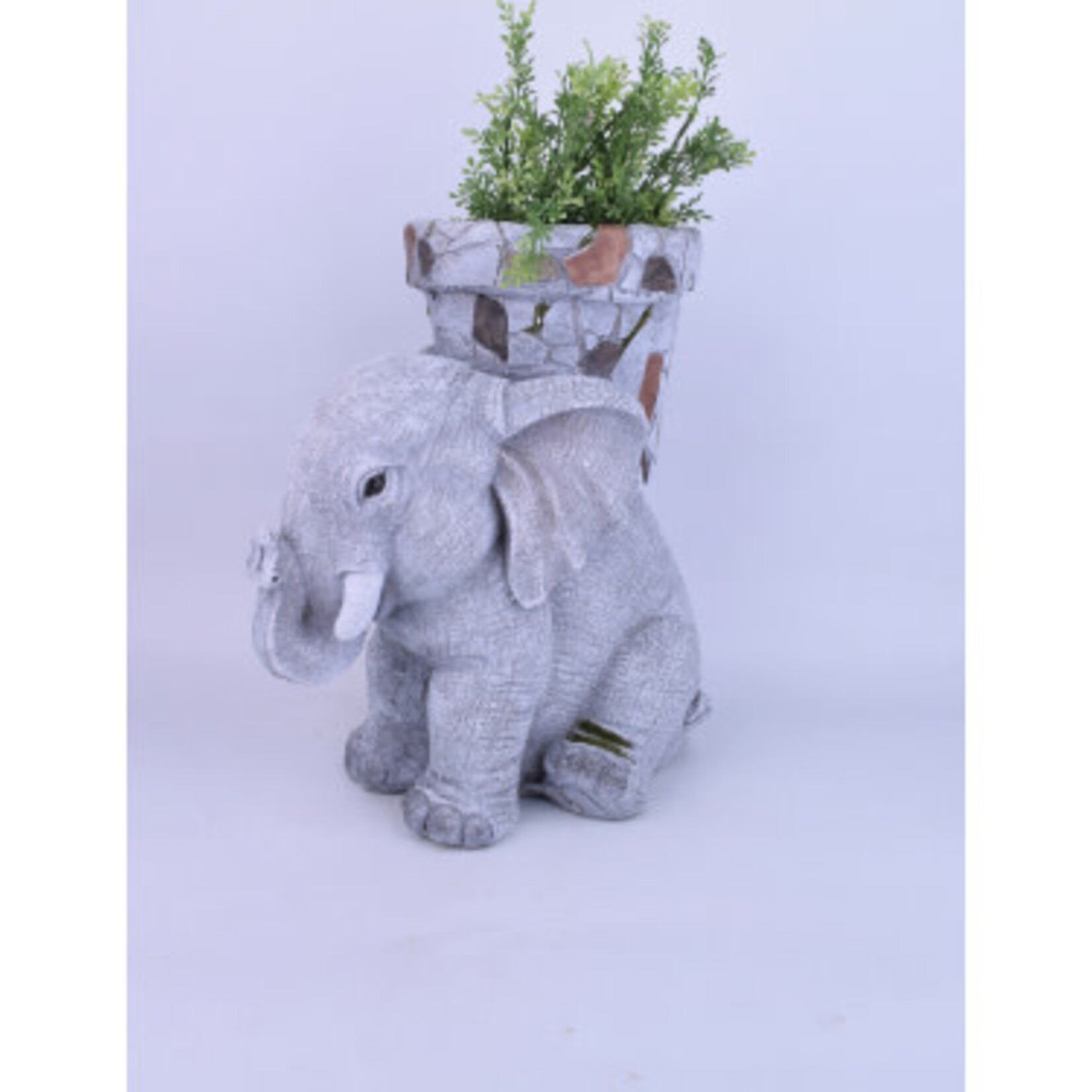 MIZE GREENHOUSE & GARDEN SUPPLY 14.4"H MOSAIC ELEPHANT PLANTER