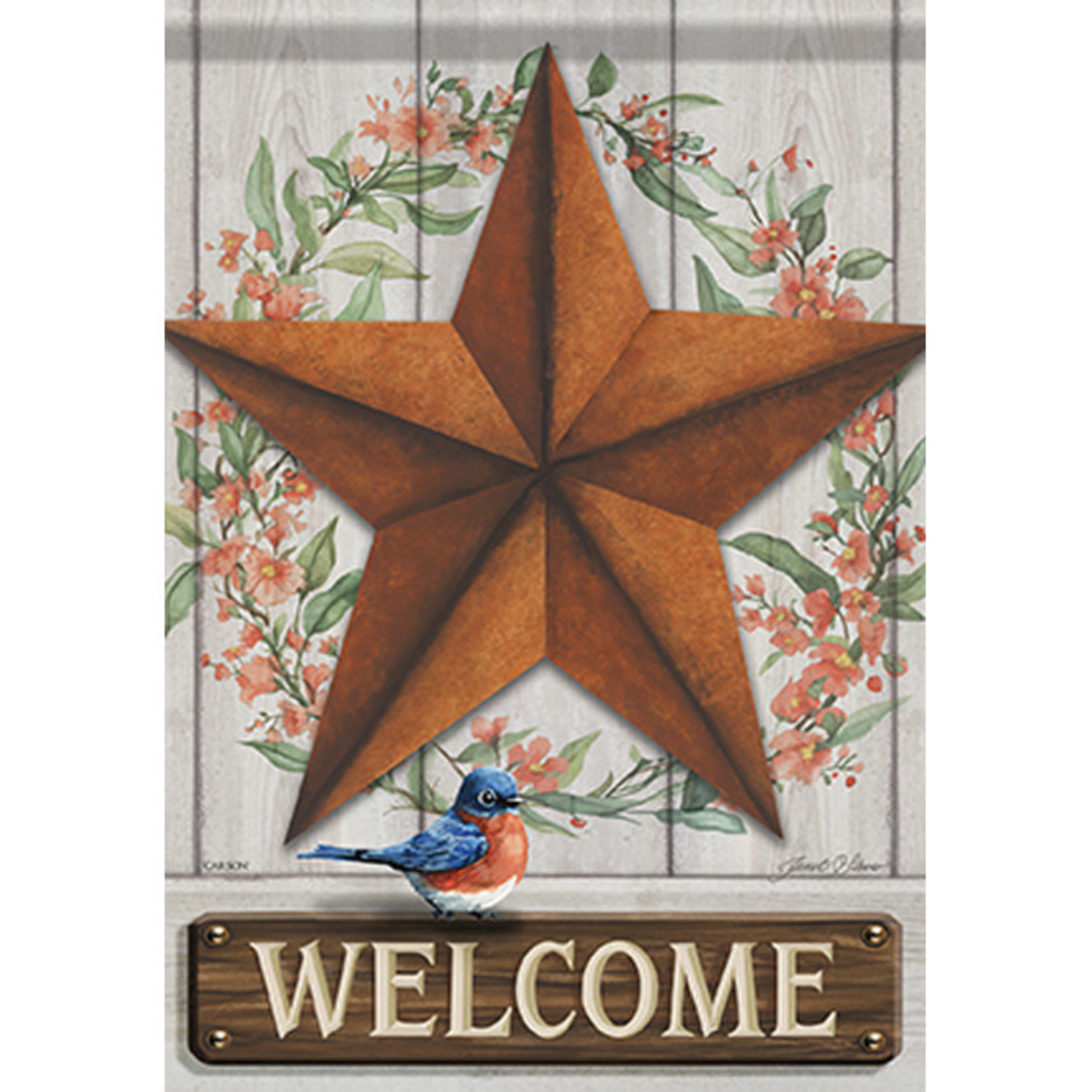 Carson "Barn Star & Bluebirds" Dura Soft™ House Flag