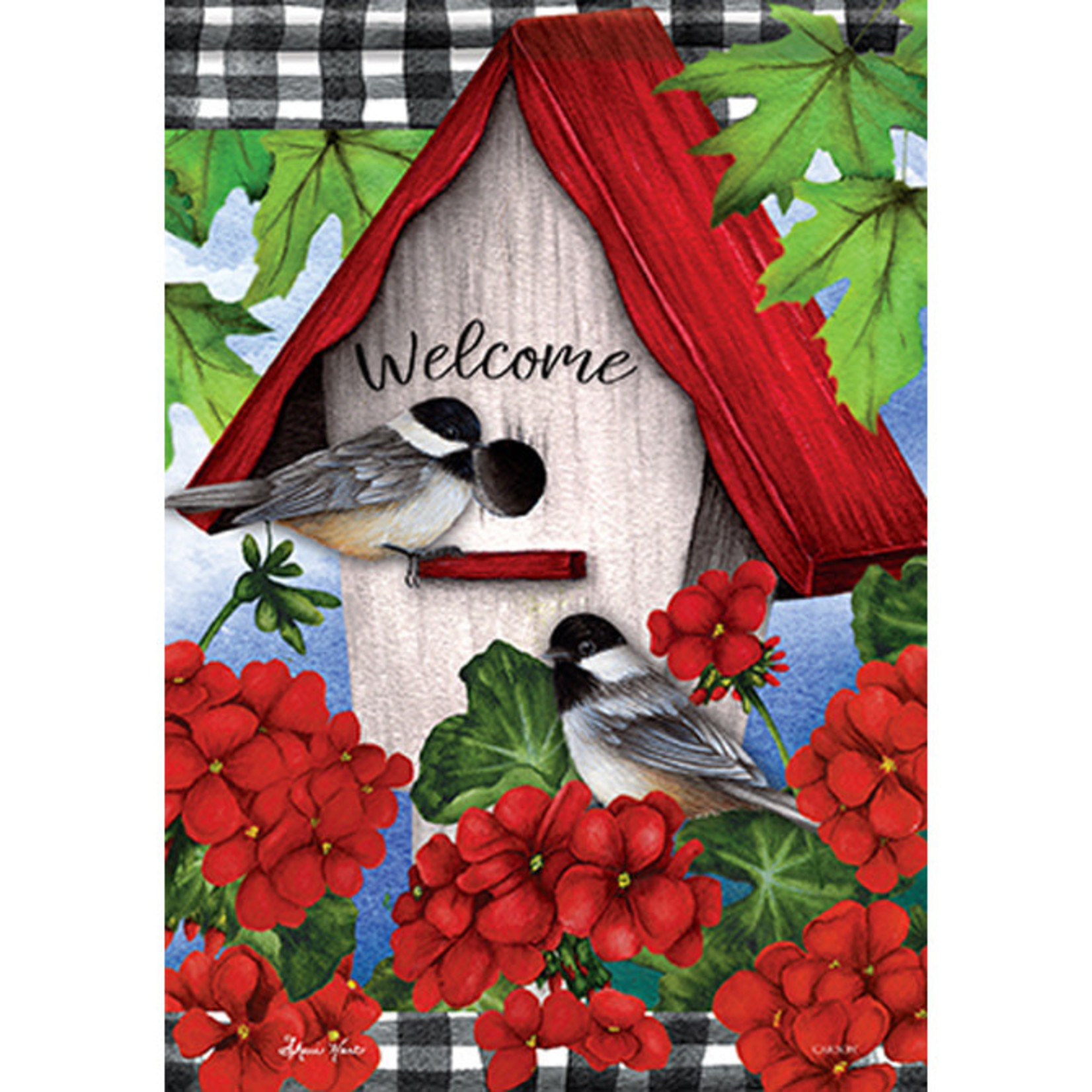 Carson "Geranium Welcome" Dura Soft™ House Flag