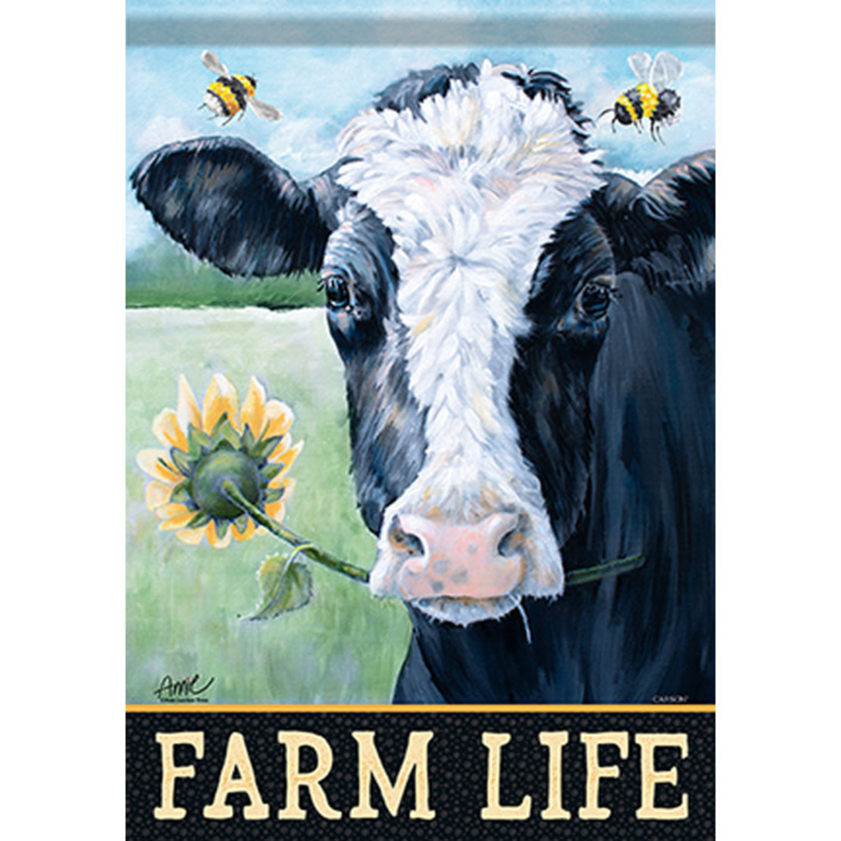 Carson GlitterTrends™ "Holstein Cow" Garden Dura Soft™ Flag