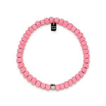 PURAVIDA PURAVIDA COATED HEMATITE STRETCH BRACLET: PINK