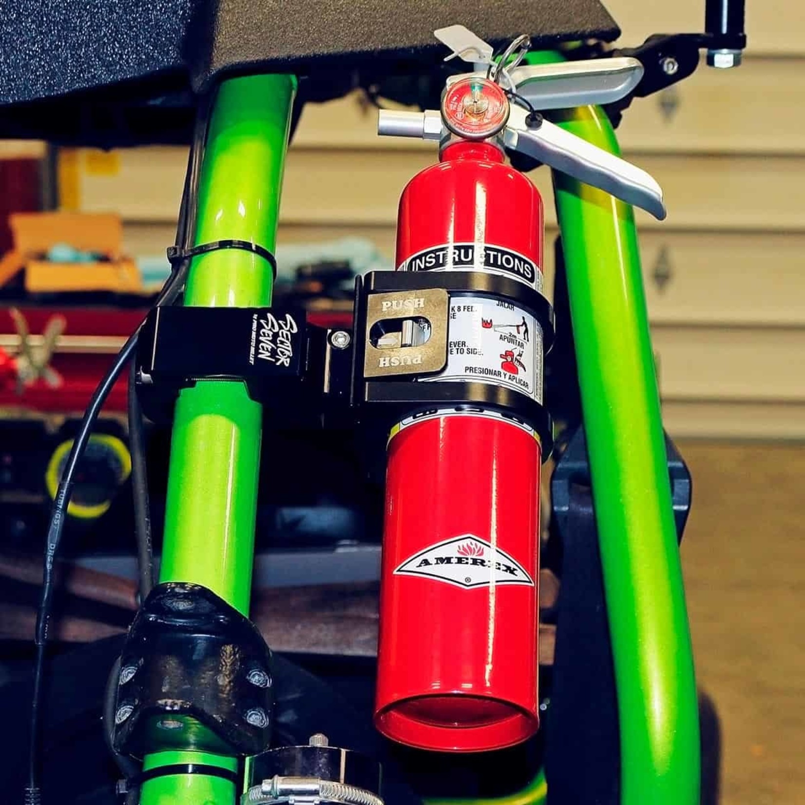 Sector Seven Fire Extinguisher with Sector Seven Quick Release Mount