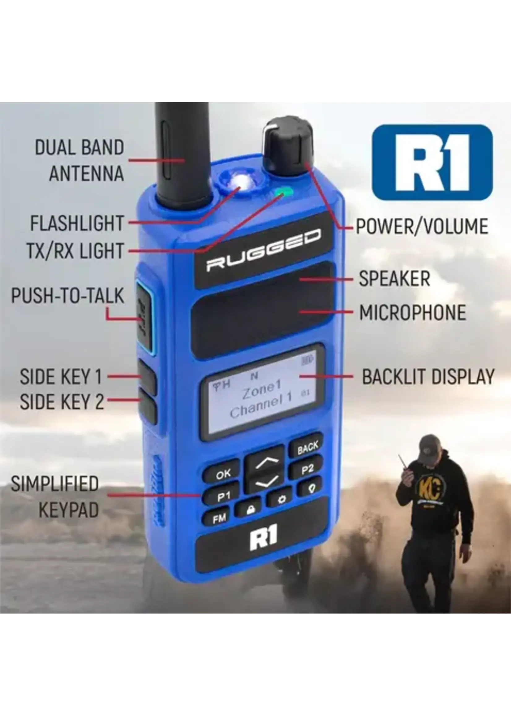 Rugged Radios Rugged Radios R1 Business Band Two Way Handheld Radio