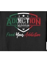 Addiction Powersports NW T-Shirt Black with Mexican Flag Inspired Logo