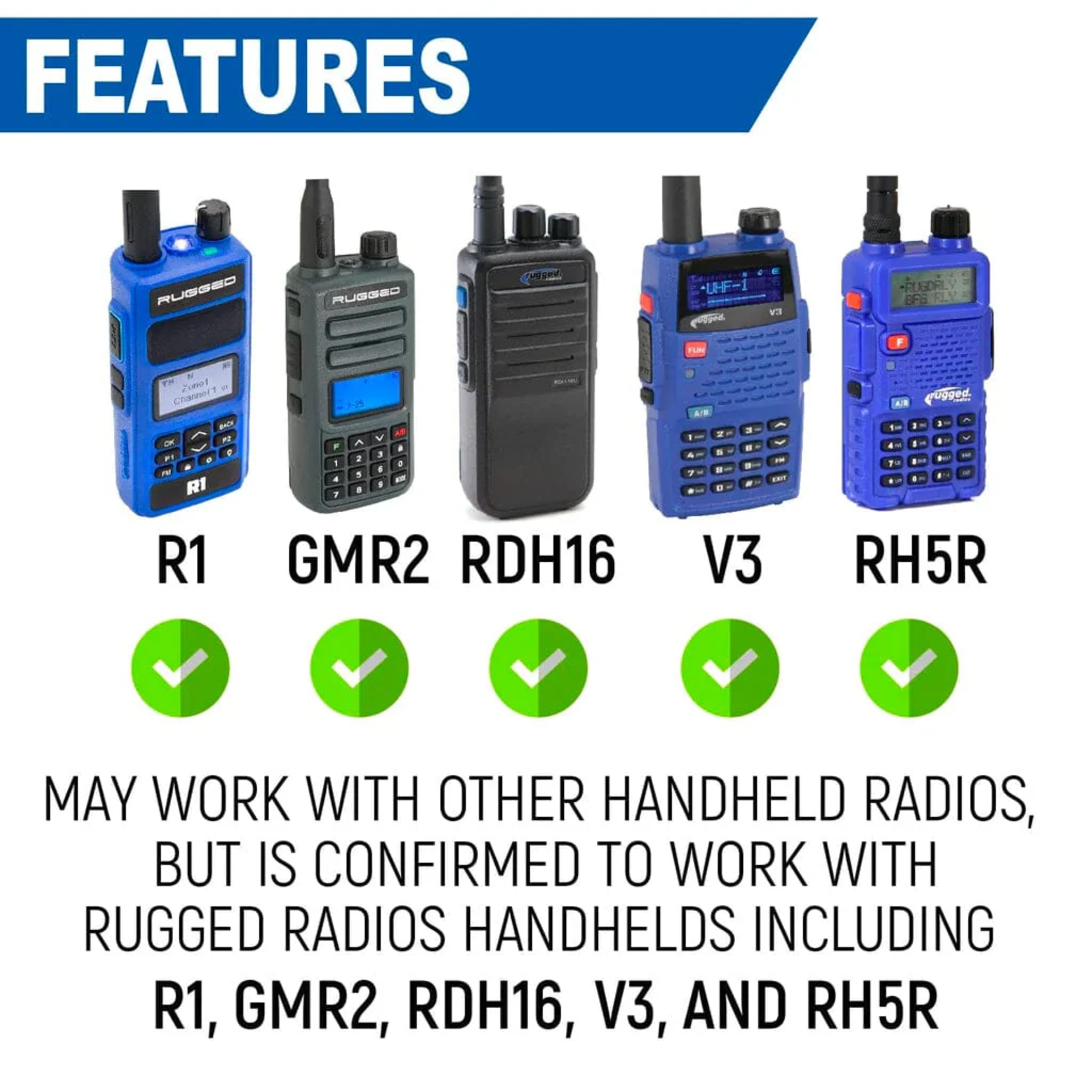 Rugged Radios Rugged Radios Handheld Radio Mount for R1 / GMR2 / RDH16 / V3 / RH5R