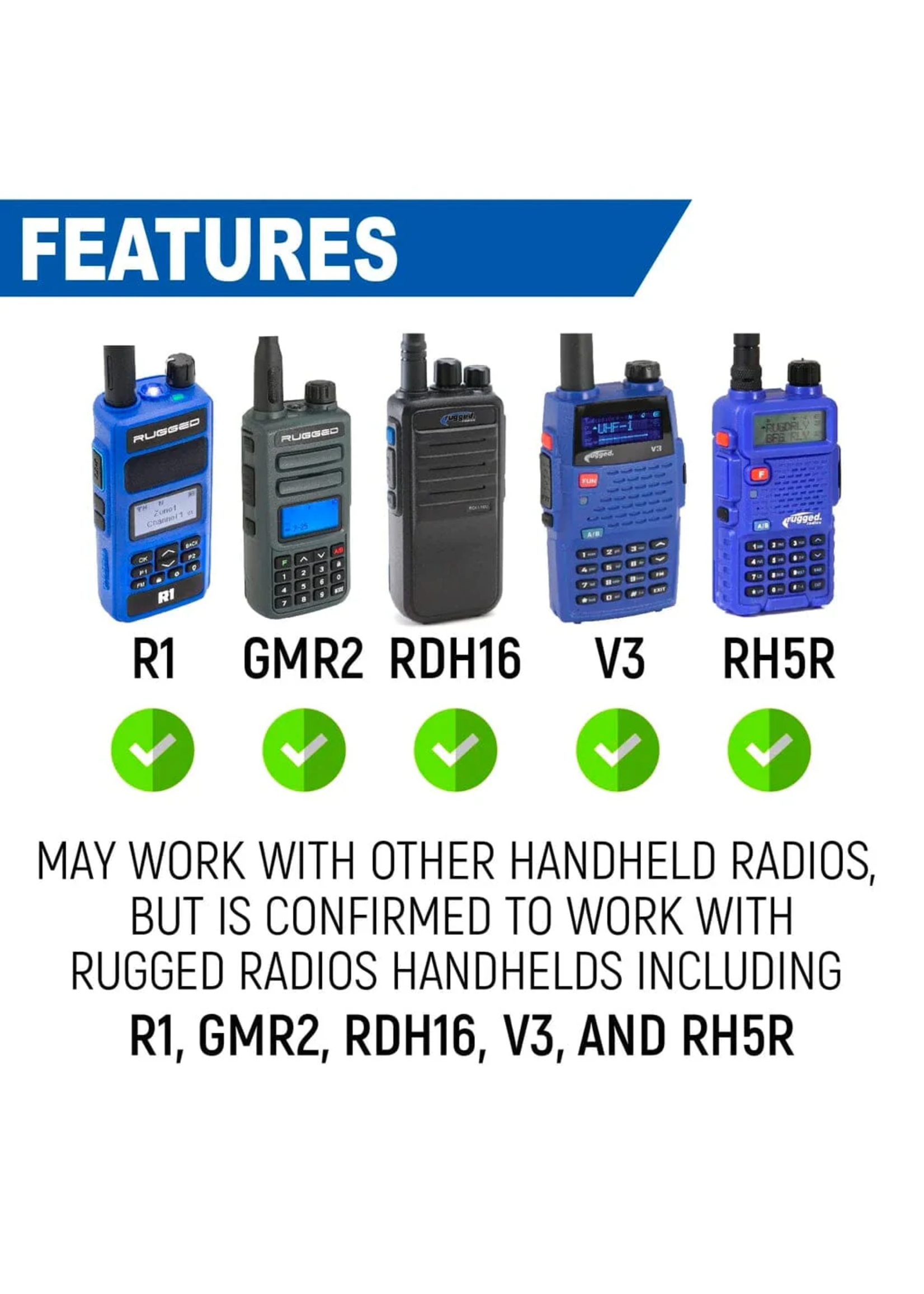 Rugged Radios Rugged Radios Handheld Radio Mount for R1 / GMR2 / RDH16 / V3 / RH5R
