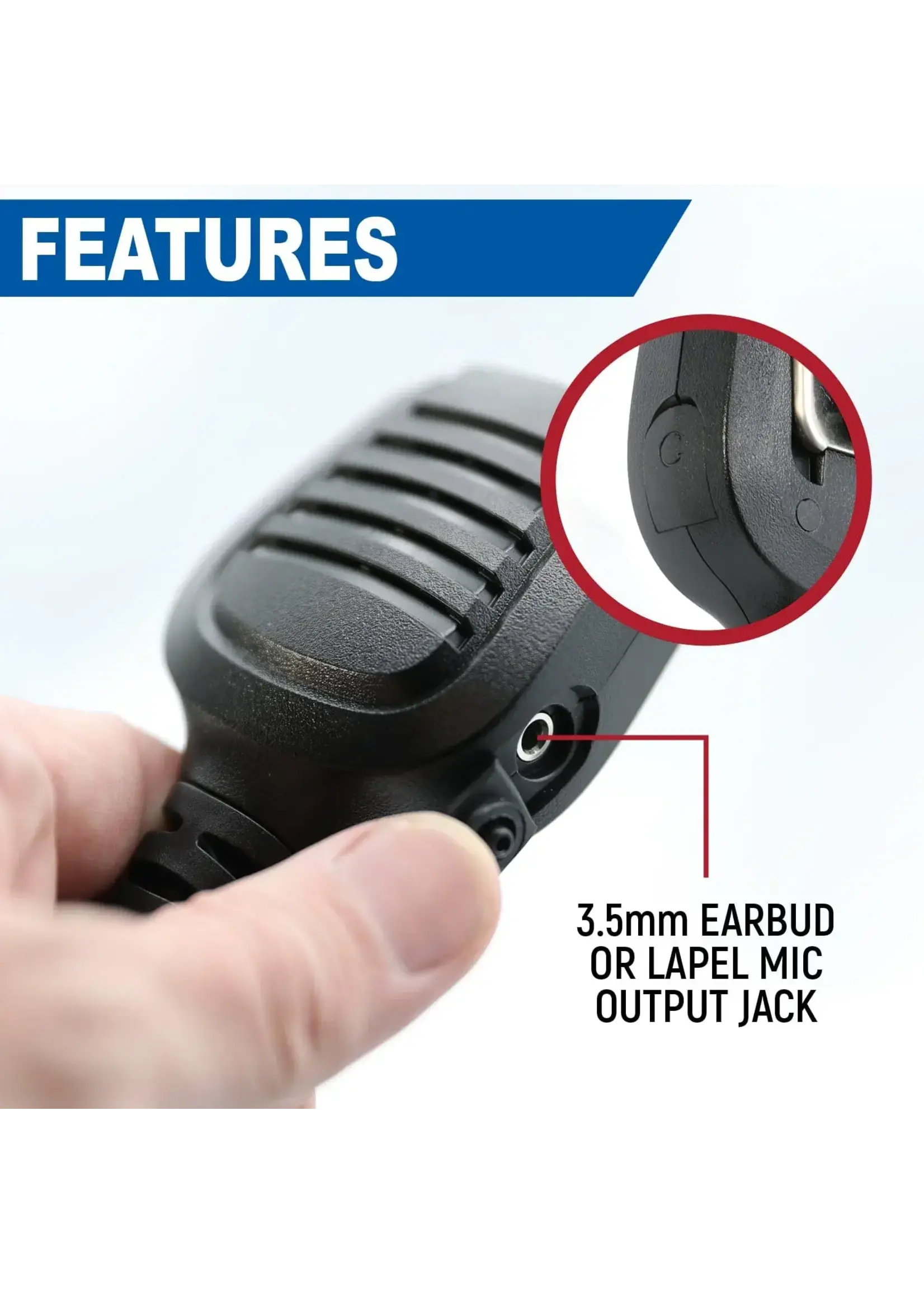 Rugged Radios Hand Speaker Mic Waterproof for Handheld Radios