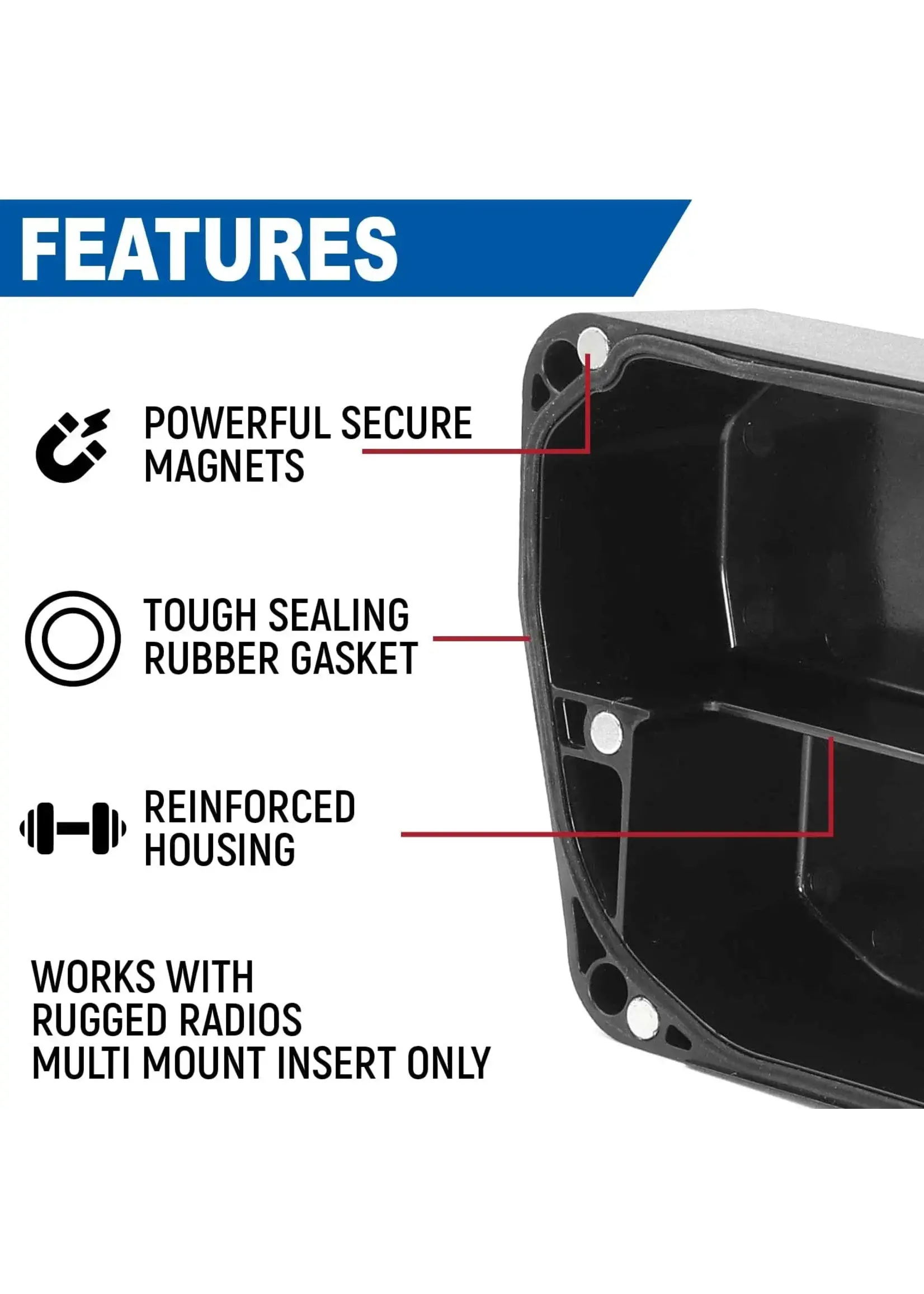 Rugged Radios Rugged Radios Magnetic Radio & Intercom Cover for Rugged Radios Multi Mount Insert