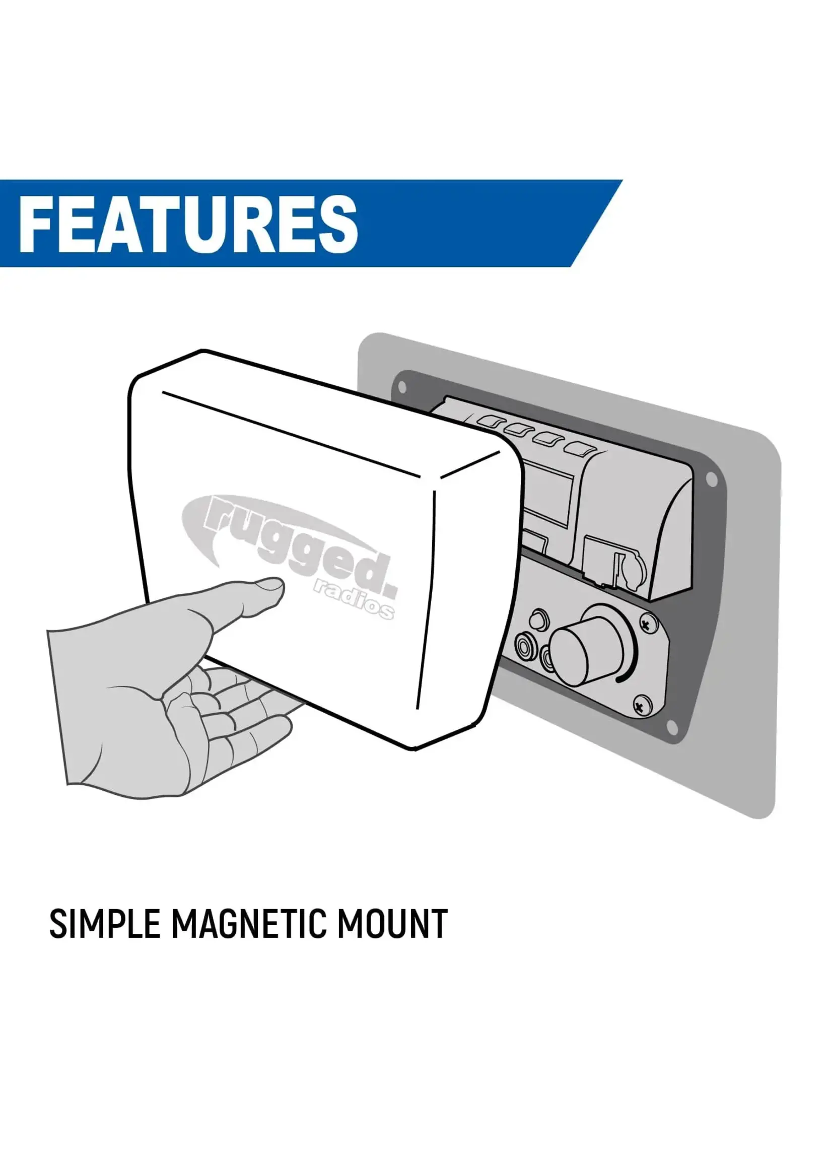 Rugged Radios Rugged Radios Magnetic Radio & Intercom Cover for Rugged Radios Multi Mount Insert