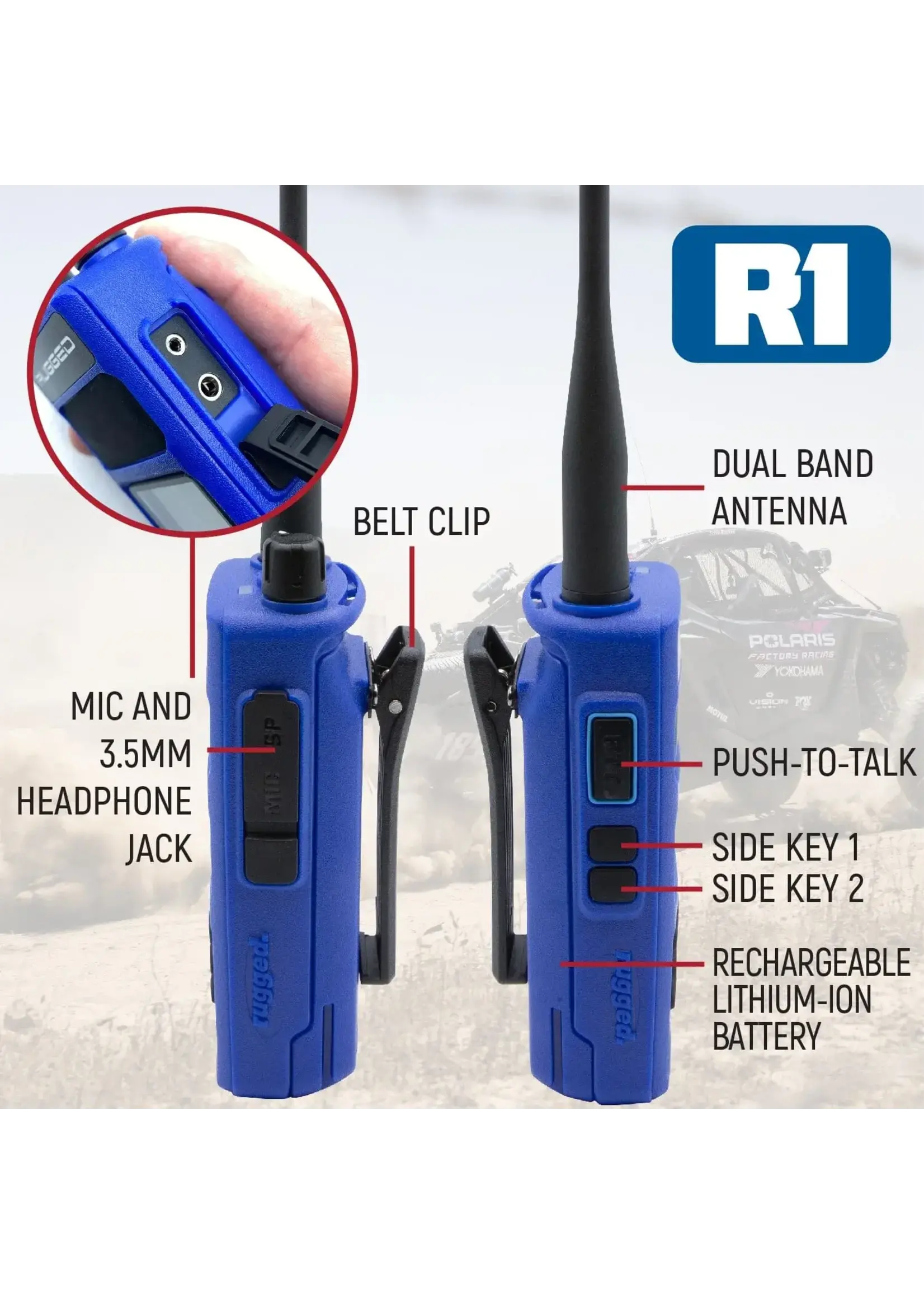 Rugged Radios Rugged Radios R1 Business Band Two Way Handheld Radio