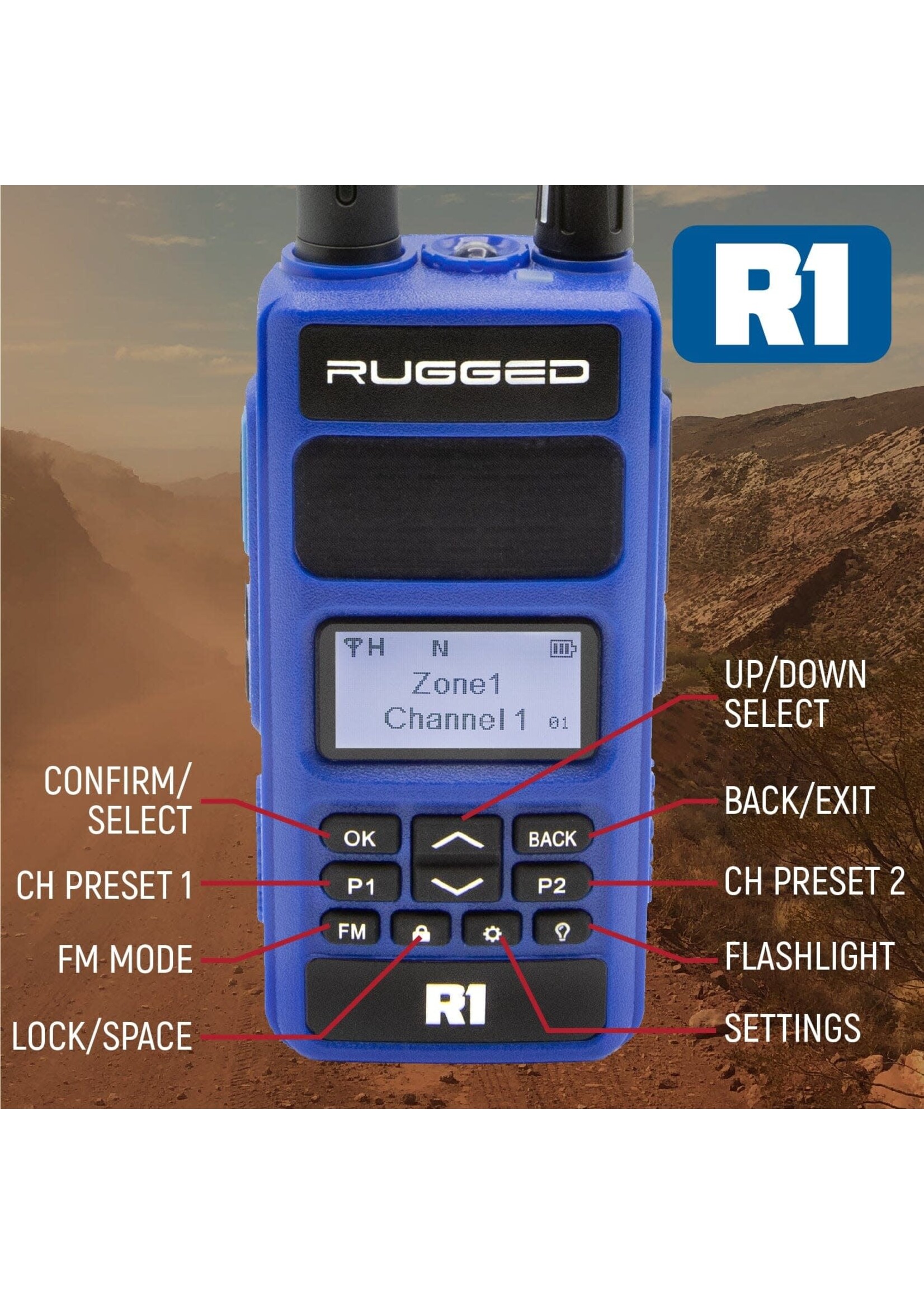 Rugged Radios Rugged Radios R1 Business Band Two Way Handheld Radio