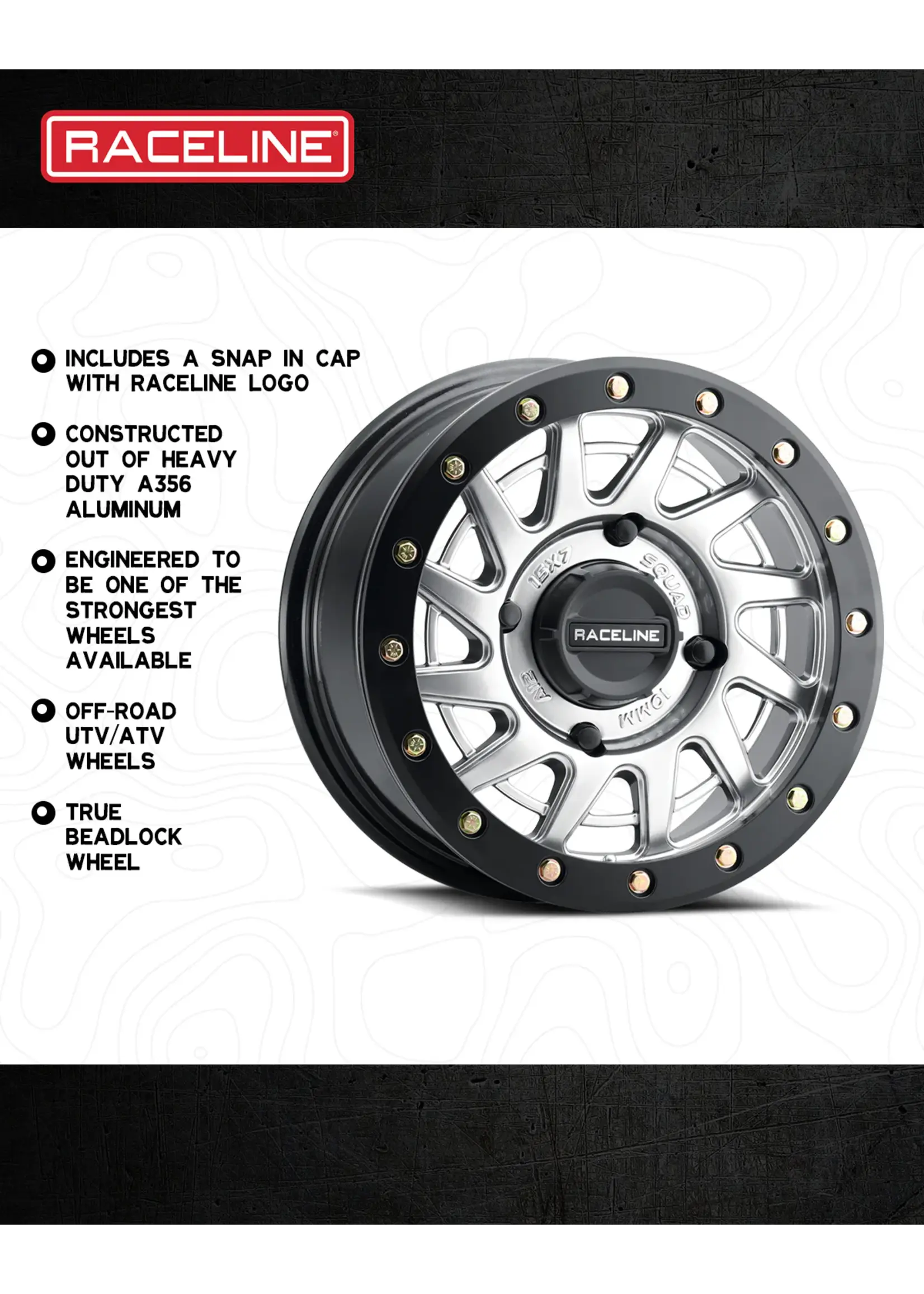 Raceline SQUAD BDLK WHEEL 15X7 4x156 silver/black ring