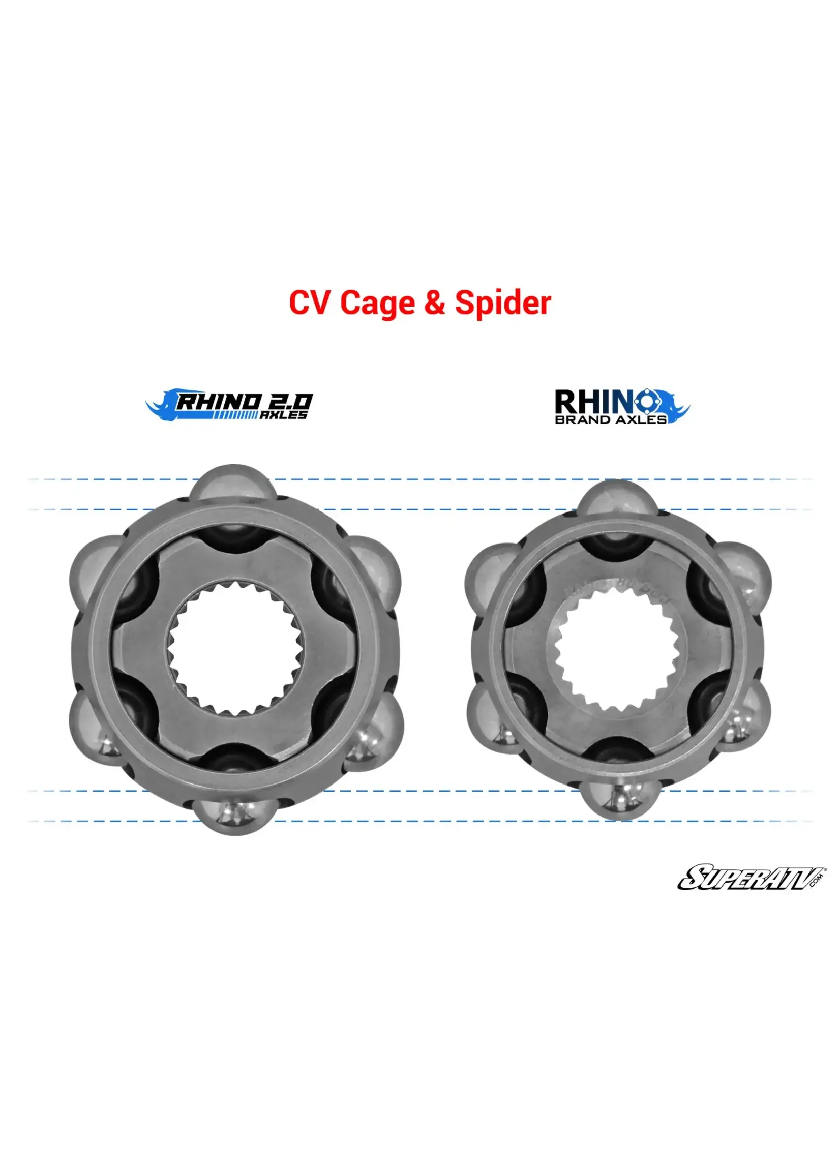 Super ATV Rhino 2.0 FRONT Axle for Polaris 900/ General 1000