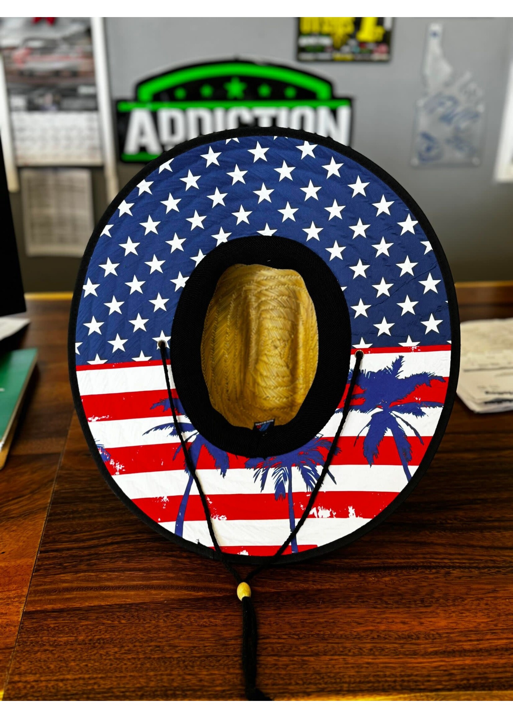 Addiction Powersports NW Sun/Straw Hat American Flag Inspired