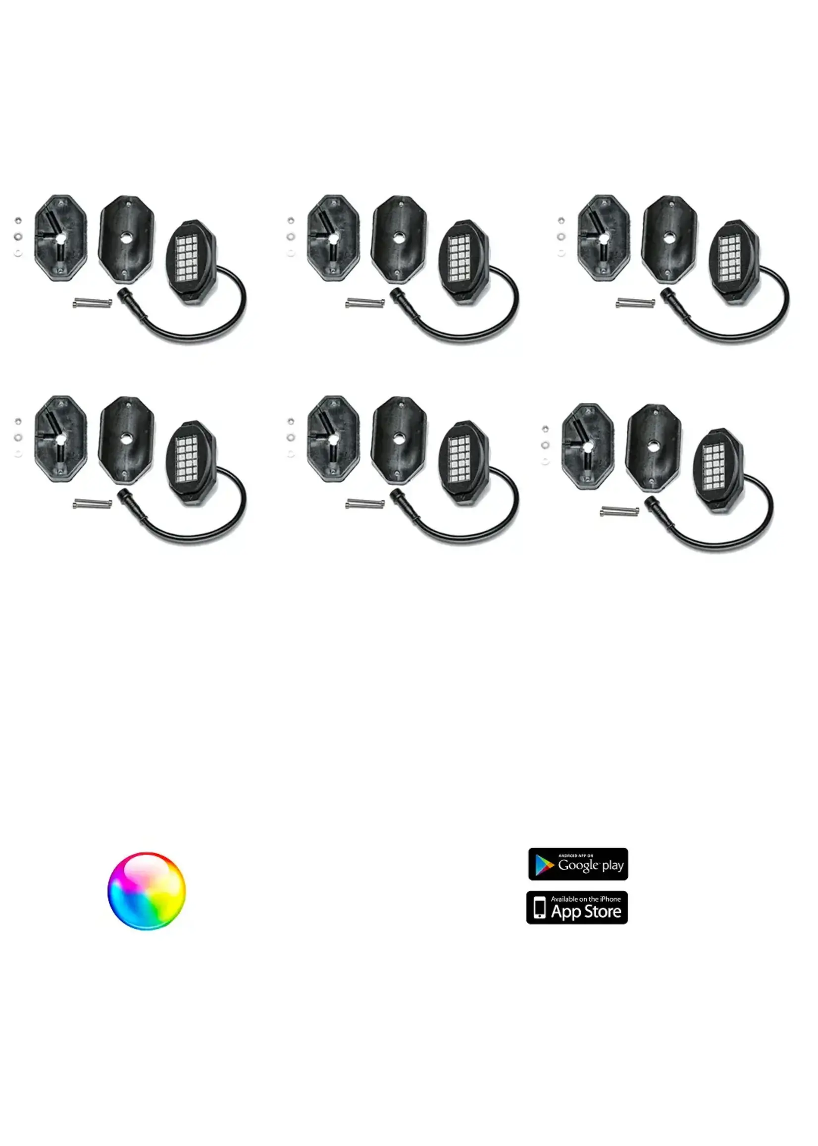 5150 Whips 5150 Whips 187 Style Rock Lights with Control Harness