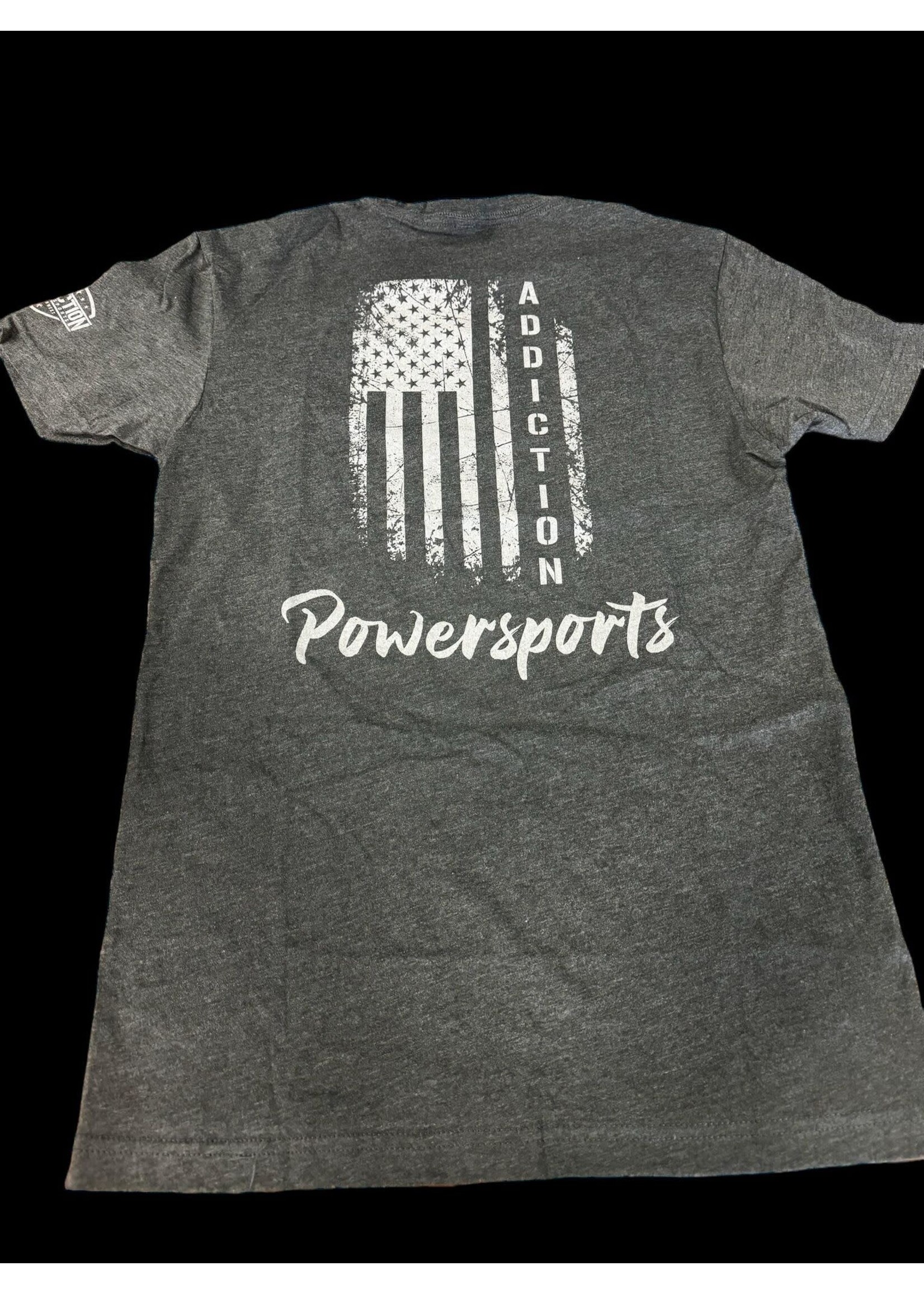 Addiction Powersports NW T-Shirt Storm Camo with Hot Pink Flag Logo