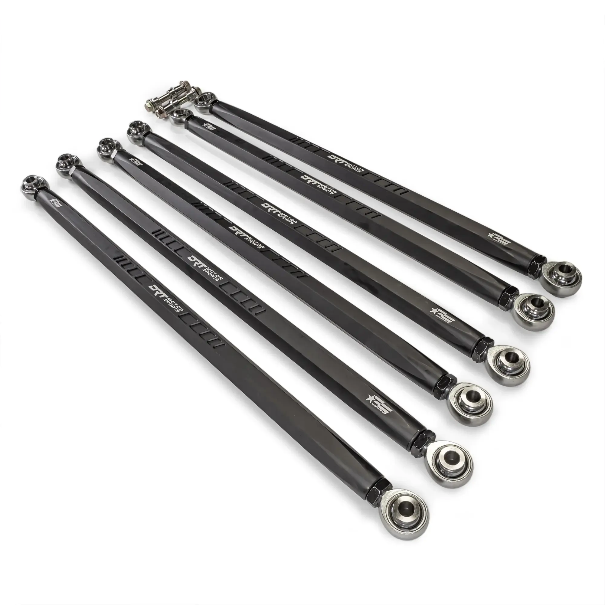 DRT Motorsports Straight Hex Bar Radius Rod Set, Black - Can DRT Motorsports Straight Hex Bar Radius Rod Set, Black - Can