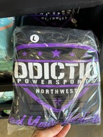 Addiction Powersports NW Pull Over Hoodie Black With Purple Logo