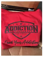 Addiction Powersports NW Pull Over Hoodie Red With Black Logo
