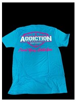independent Addiction Powersports NW T-Shirt Turquoise Fost with Hot Pink LOGO