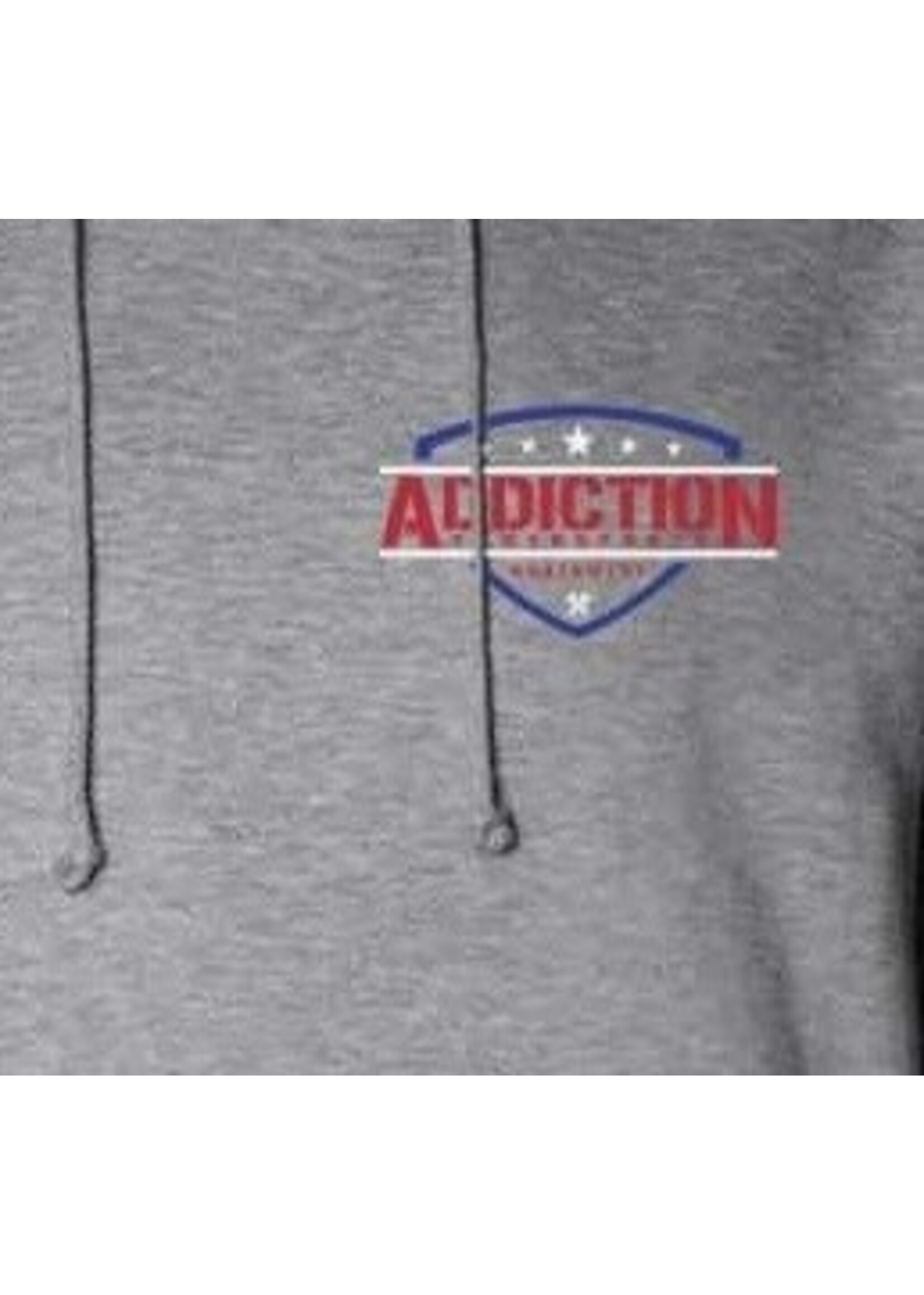 Addiction Powersports NW T-Shirt Grey with American Flag Inspired Logo