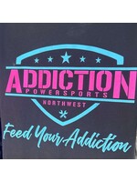 Addiction Powersports NW T-Shirt Black with Hot Pink & Blue Logo