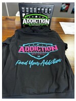 Addiction Powersports NW ZIP UP Hoodie Black with Hot Pink & Blue Logo