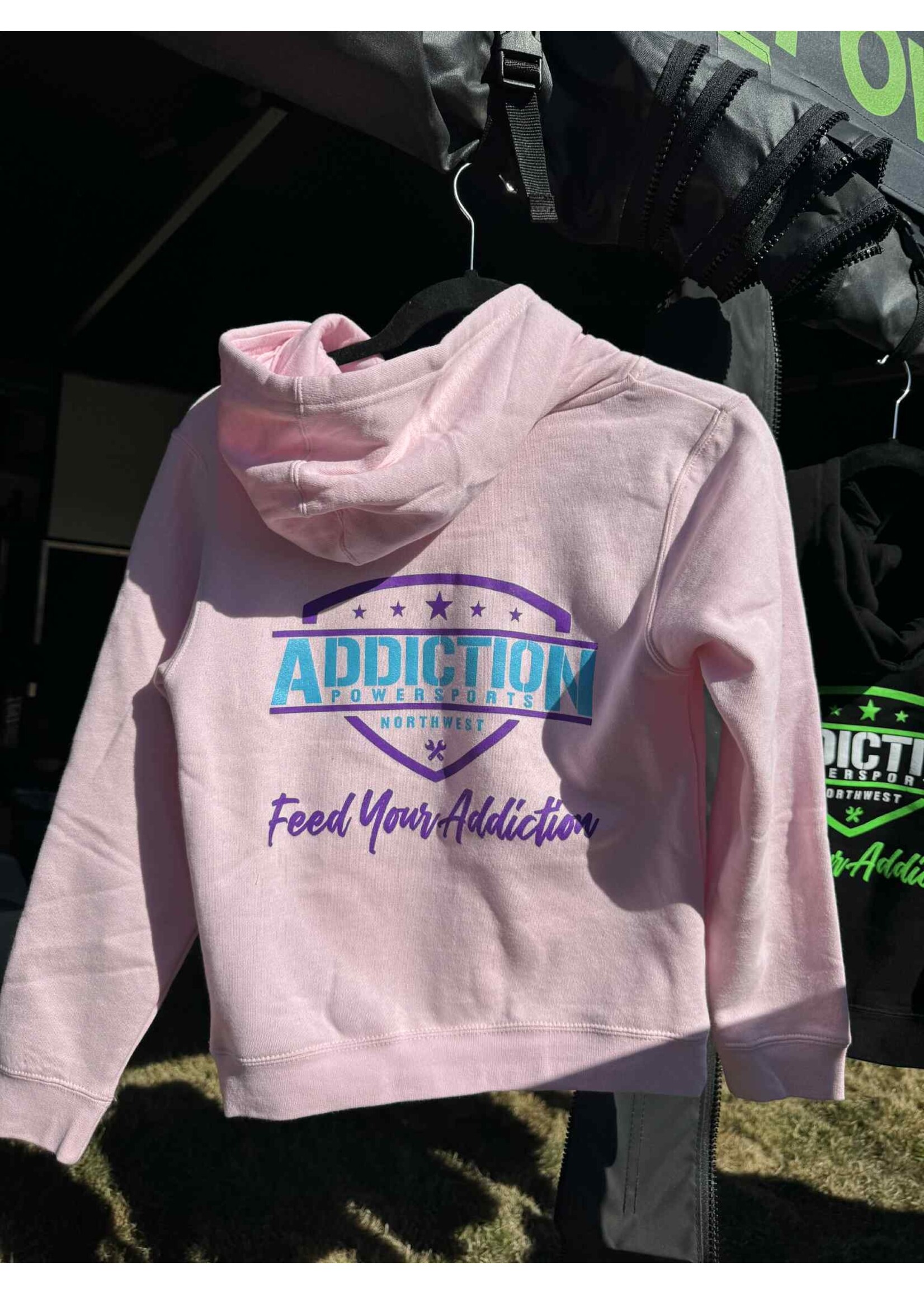 Addiction Youth Hoodie Light Pink/Purple & Blue Logo