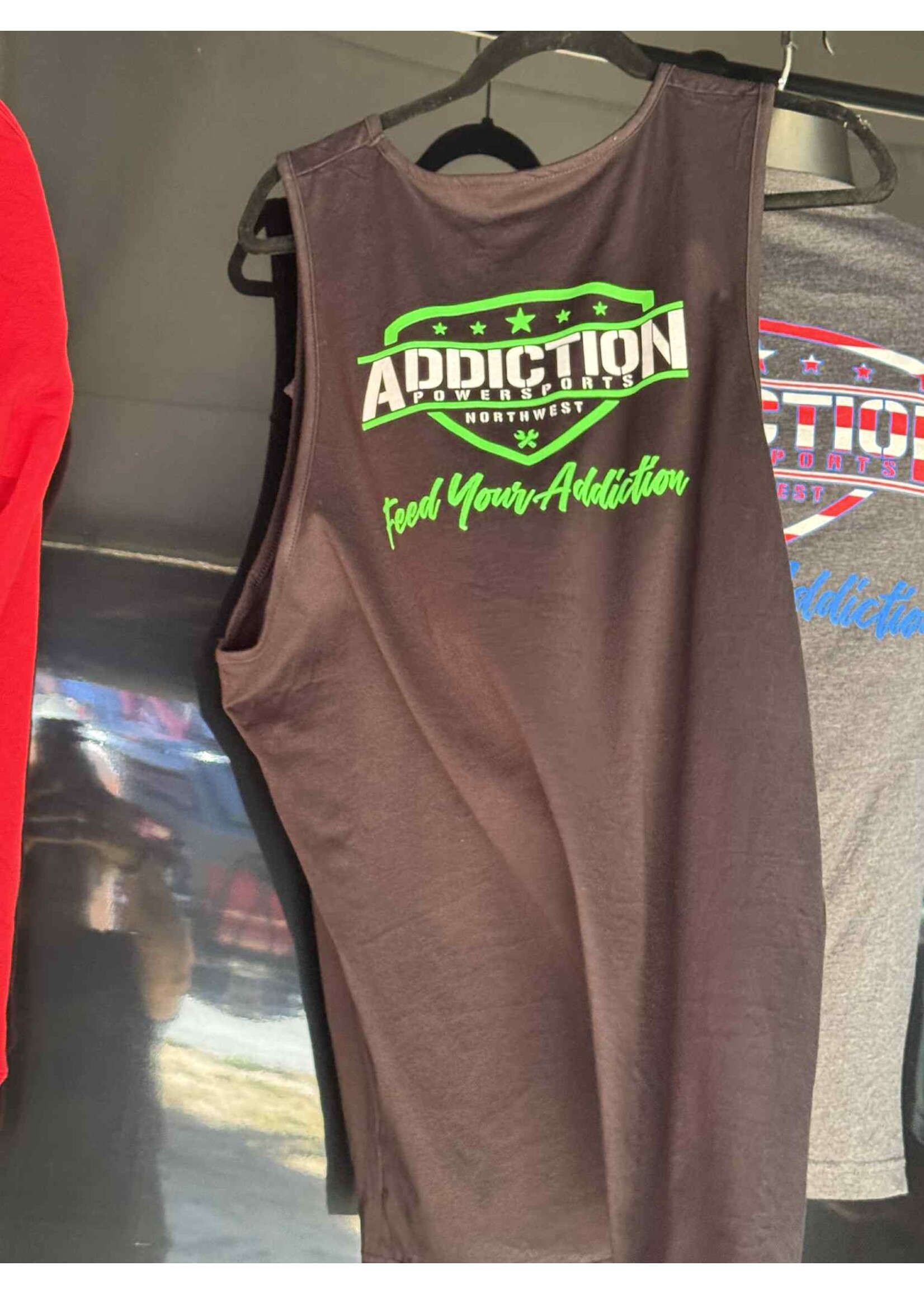 Addiction Powersports NW LOGO Tank Top Black/Addiction Green Logo