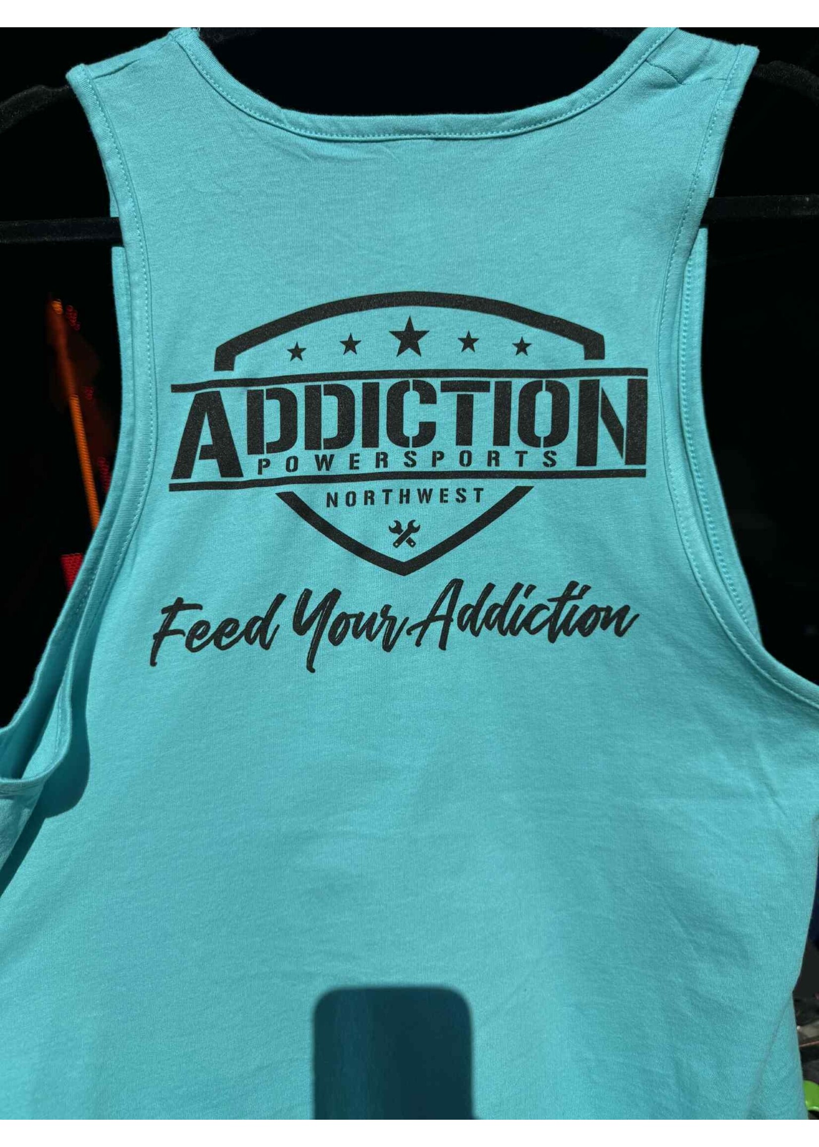 Addiction Powersports NW LOGO Tank Top Tahiti Blue/ Black Logo