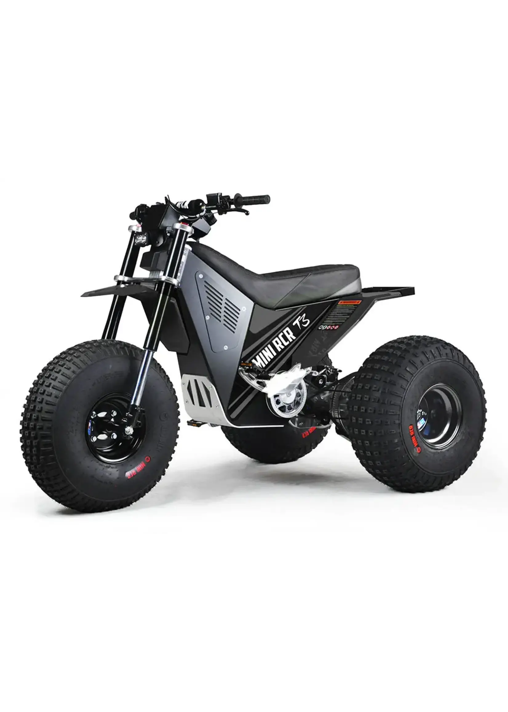 RZR Mini RCR T3 Electric 3 Wheeler Bike Black with Black Carbon Fenders (Pre Wired for Lighted Whip)