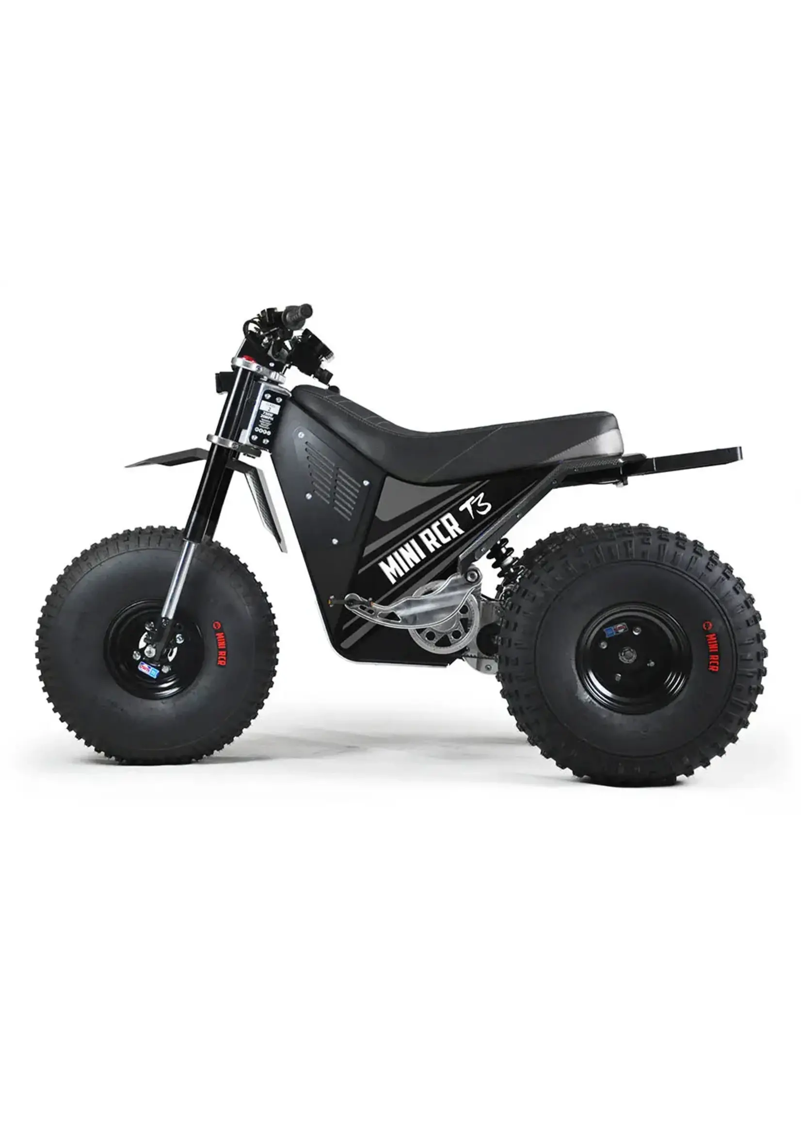 RZR Mini RCR T3 Electric 3 Wheeler Bike Black with Black Carbon Fenders (Pre Wired for Lighted Whip)