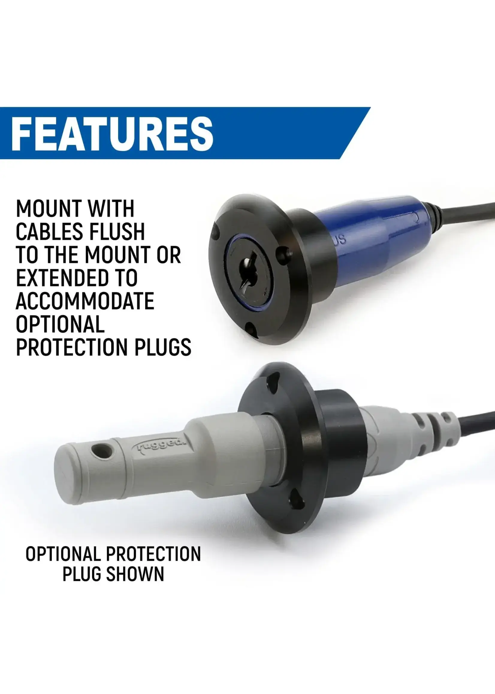 Rugged Radios Rugged Radios Single Headset / Helmet Jack Flush Mount