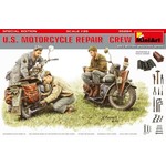 MiniArt 1/35 WWII US Motorcycle Repair Crew (3) w/2 Motorcycles, Tools & Boxes (Special Edition)