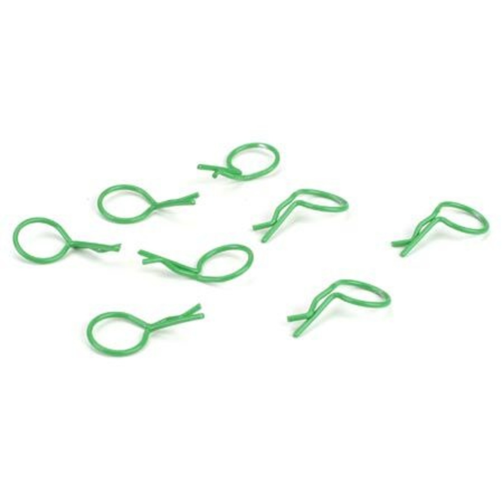 Dynamite RC Bent Body Clips Green (8)