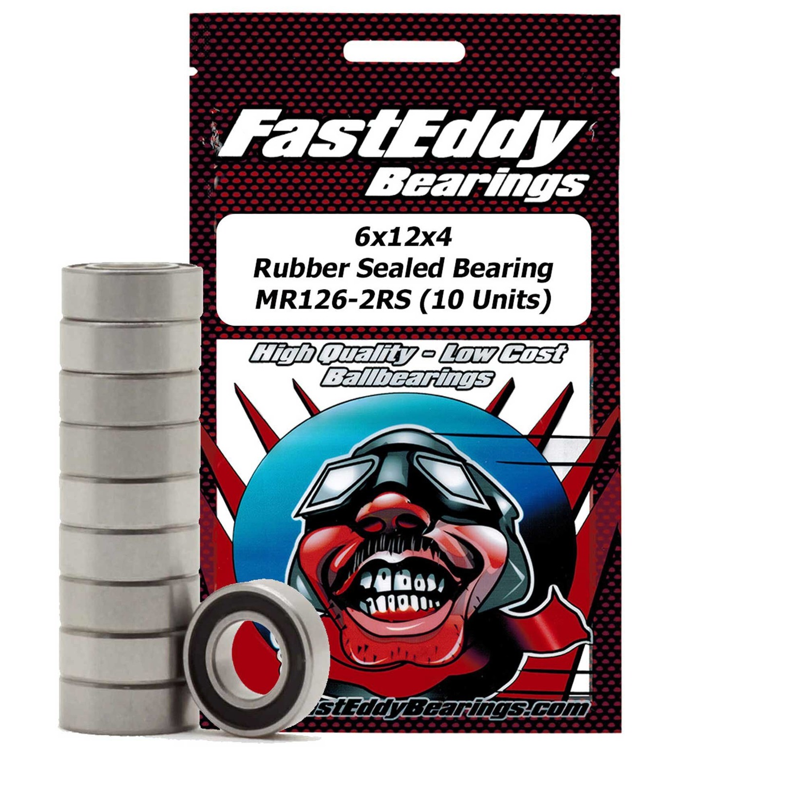 Fast Eddy 6x12x4 Rubber Sealed Bearing, MR126-2RS