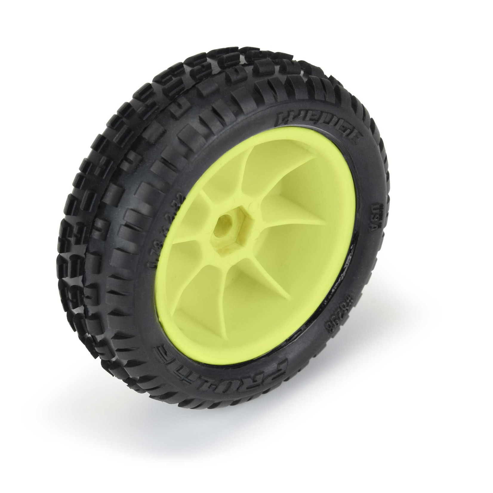 Pro-Line 1/18 Wedge Front Carpet Mini-B Tires Mounted 8mm Yellow Wheels (2)