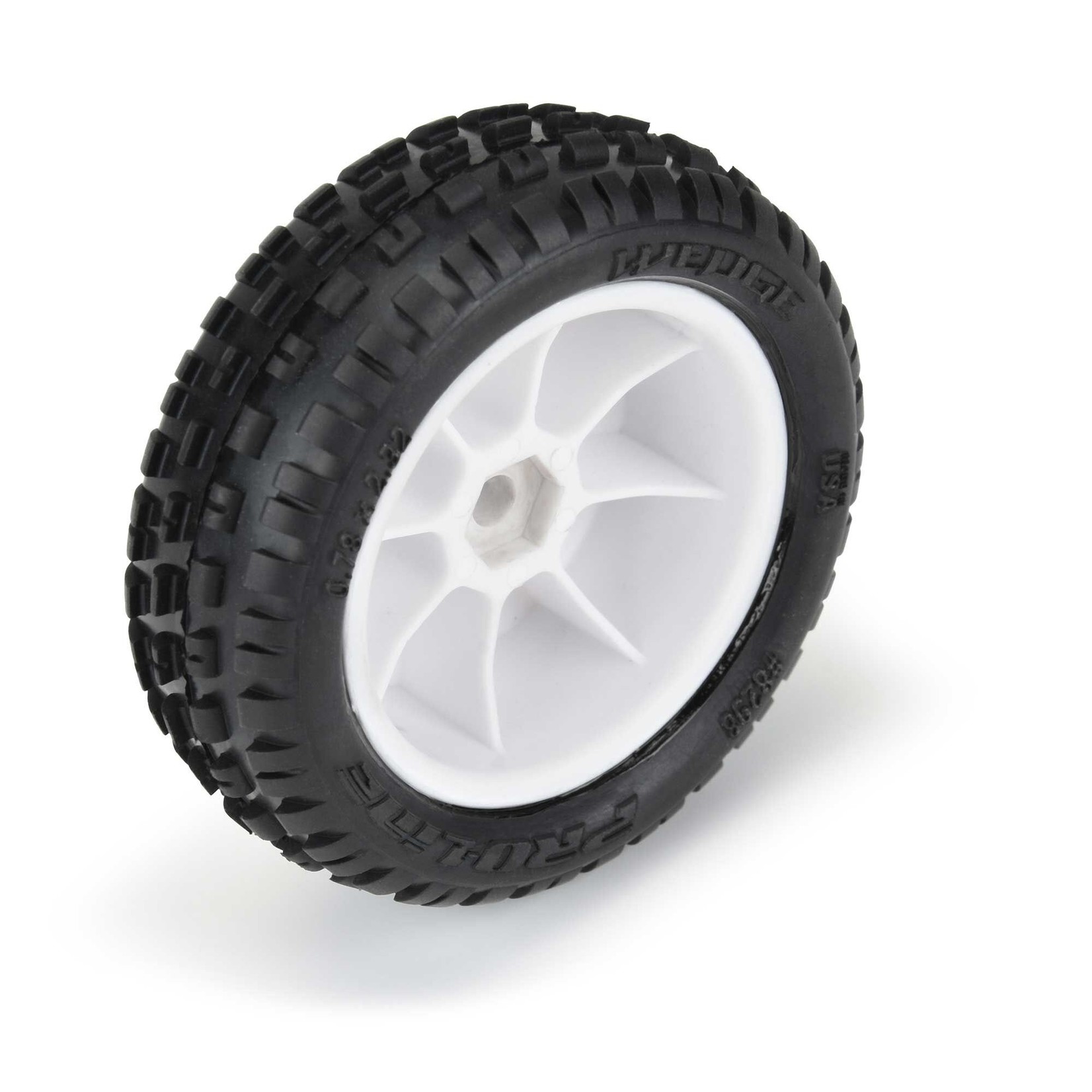 Pro-Line 1/18 Wedge Front Carpet Mini-B Tires Mounted 8mm White Wheels (2)