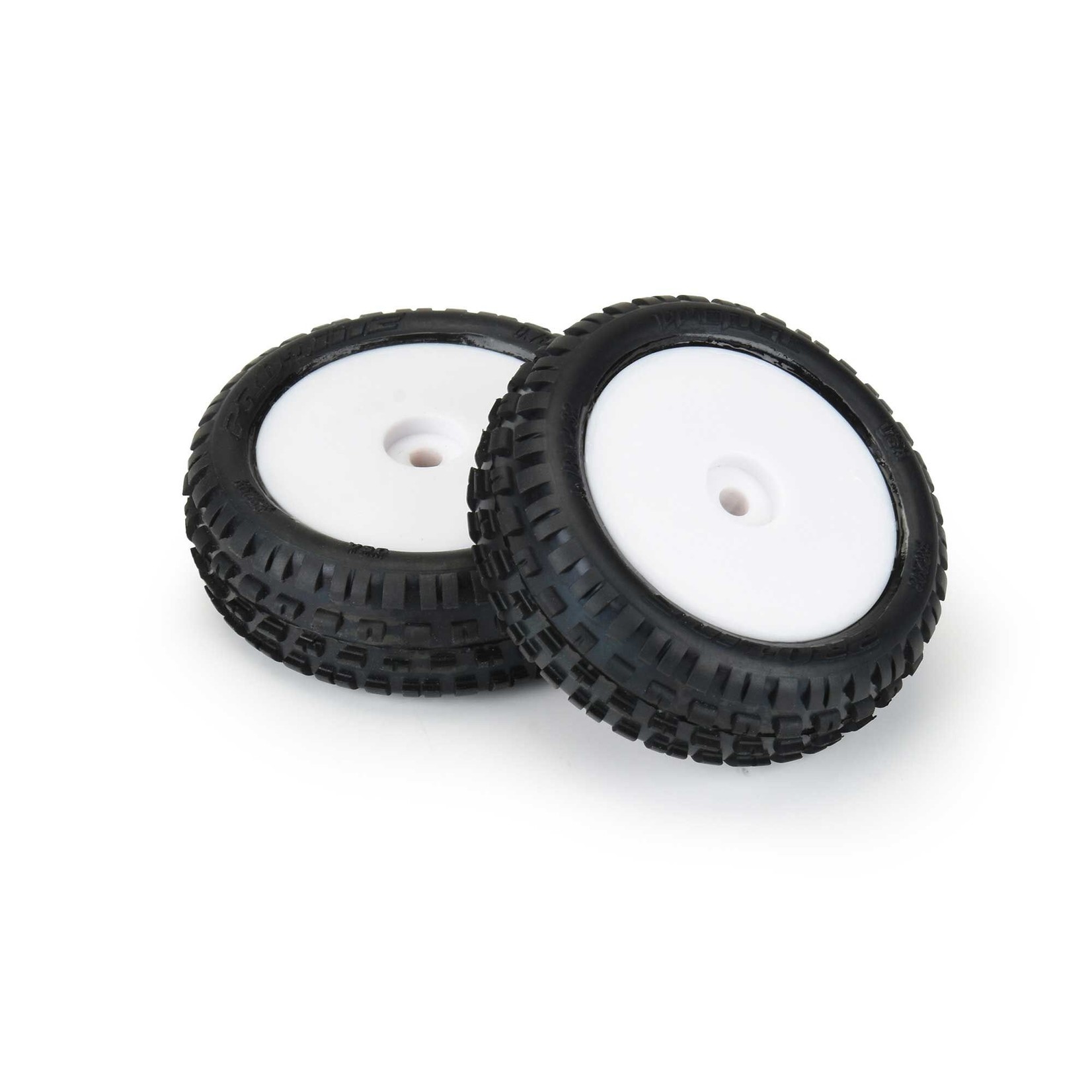 Pro-Line 1/18 Wedge Front Carpet Mini-B Tires Mounted 8mm White Wheels (2)