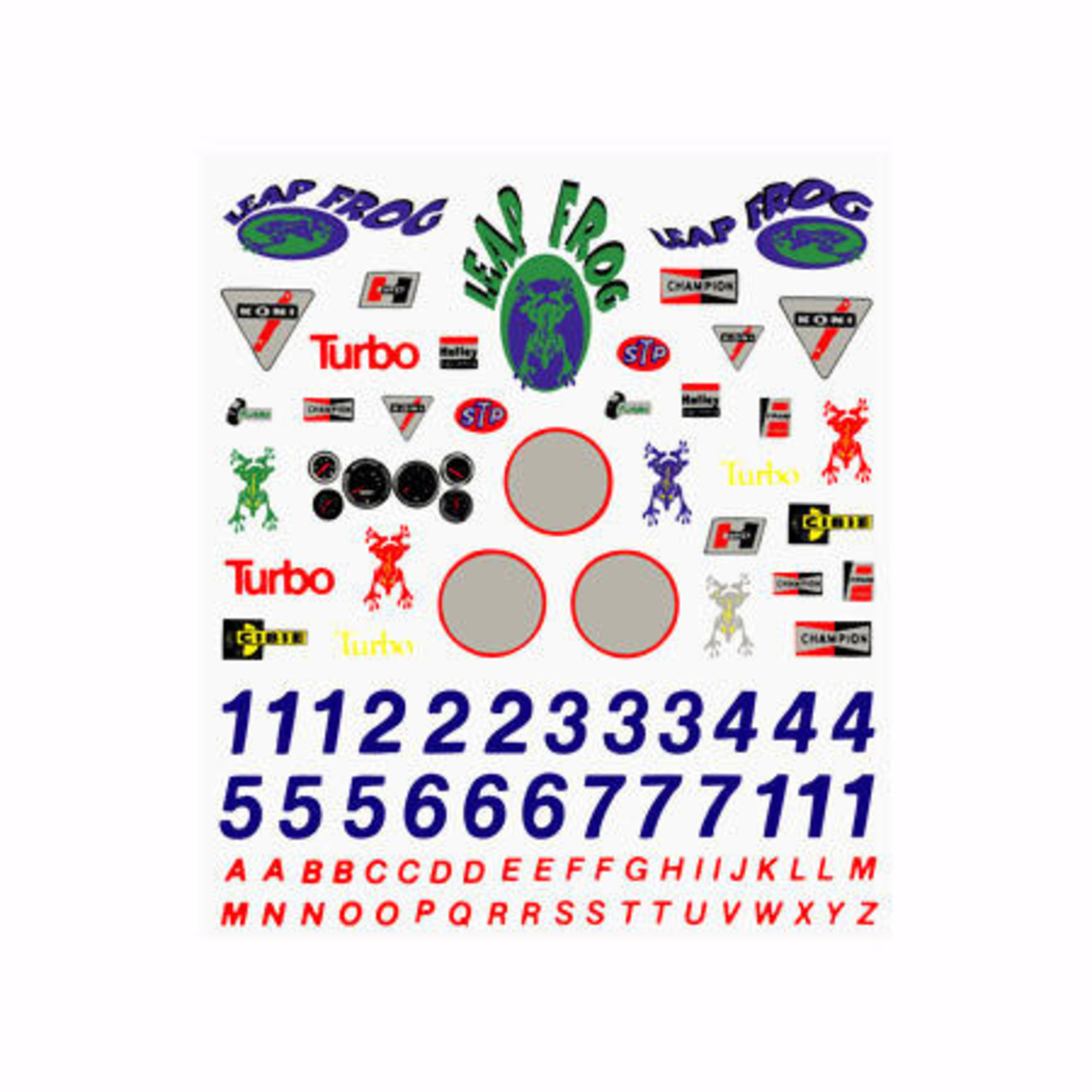 PineCar Dry Transfer Decals, Sponsors & Numbers