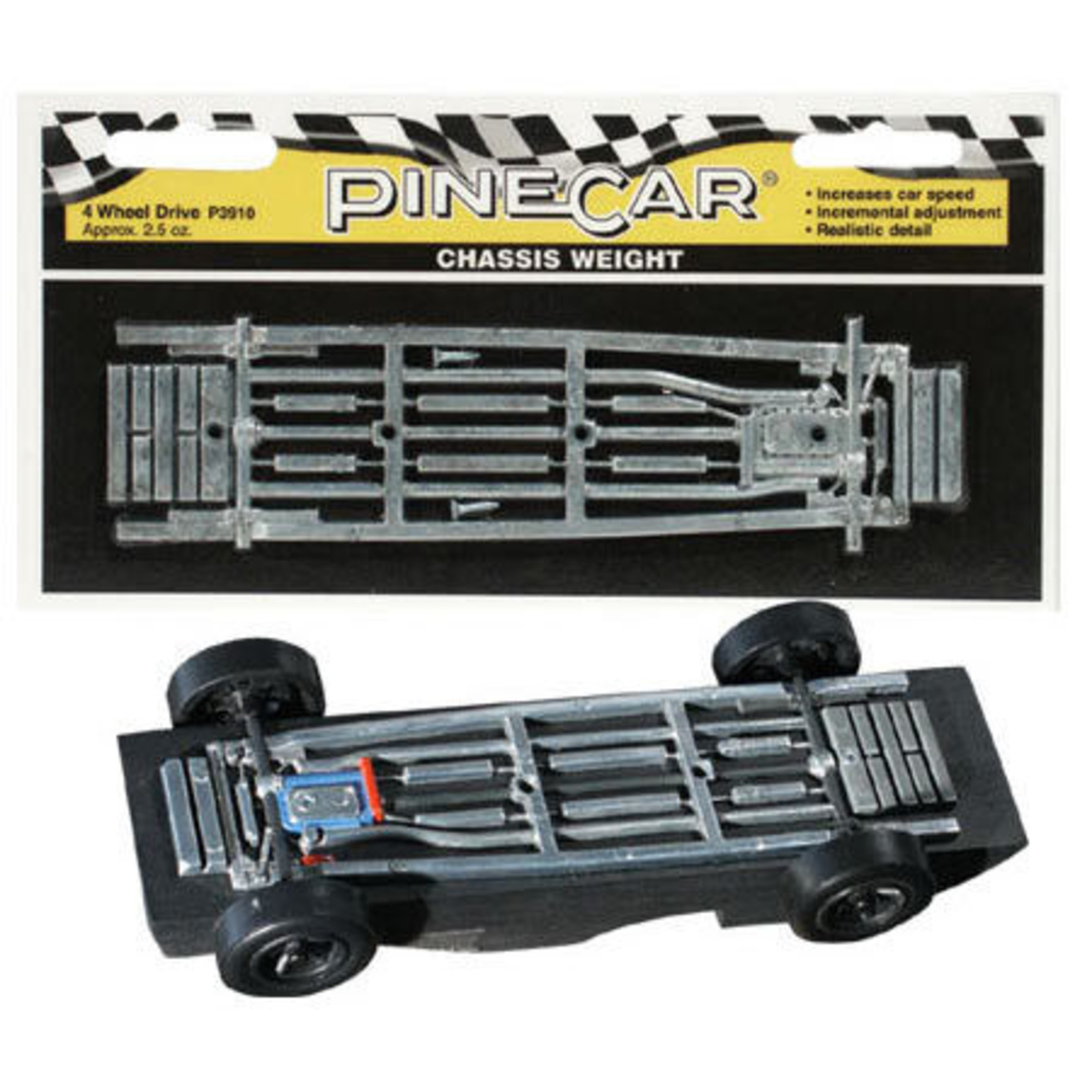 PineCar Chassis Weight, Four Wheel Drive 2.5 oz