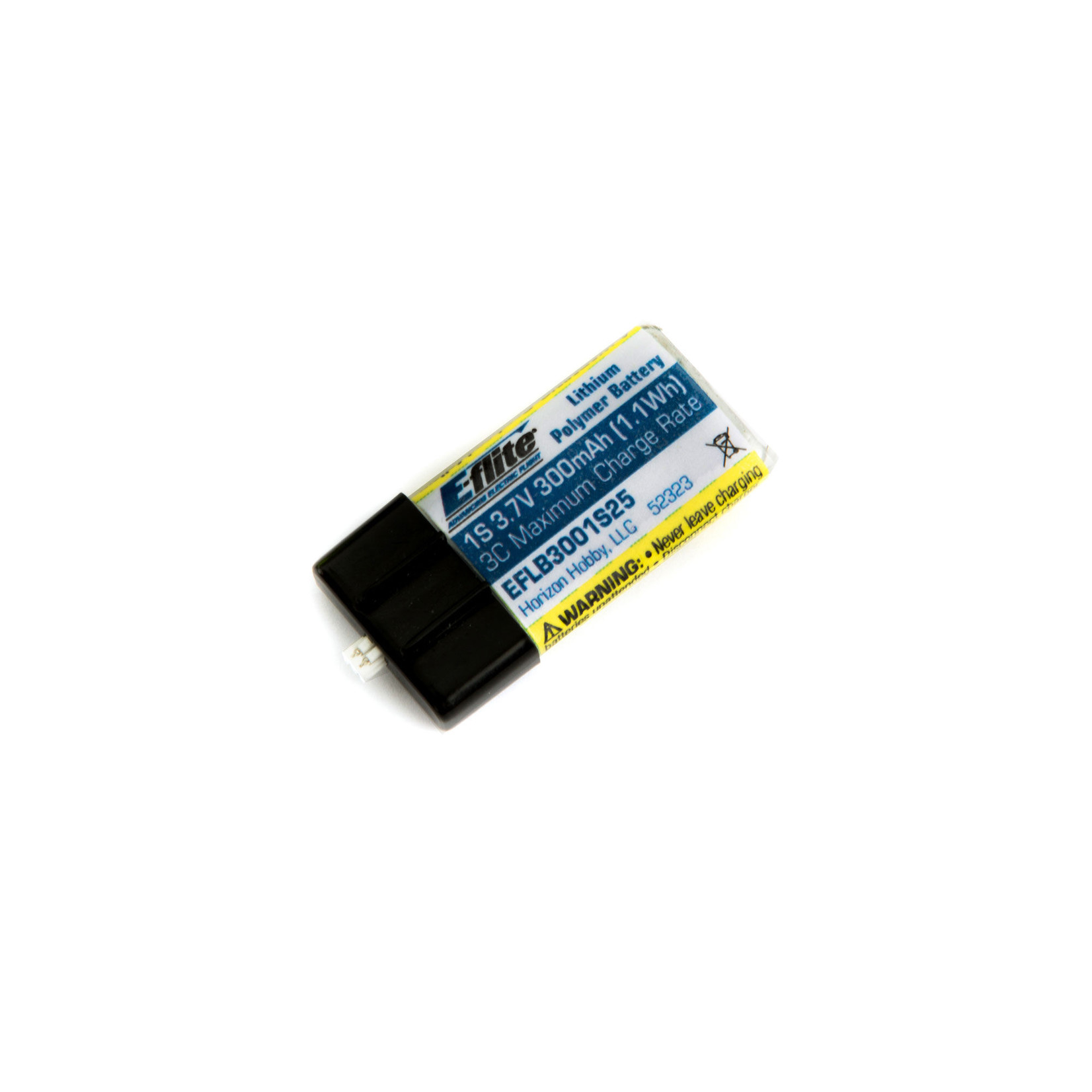 E-Flite 300mAh 1S 3.7V 25C LiPo Battery: PH 1.5 (Ultra Micro)