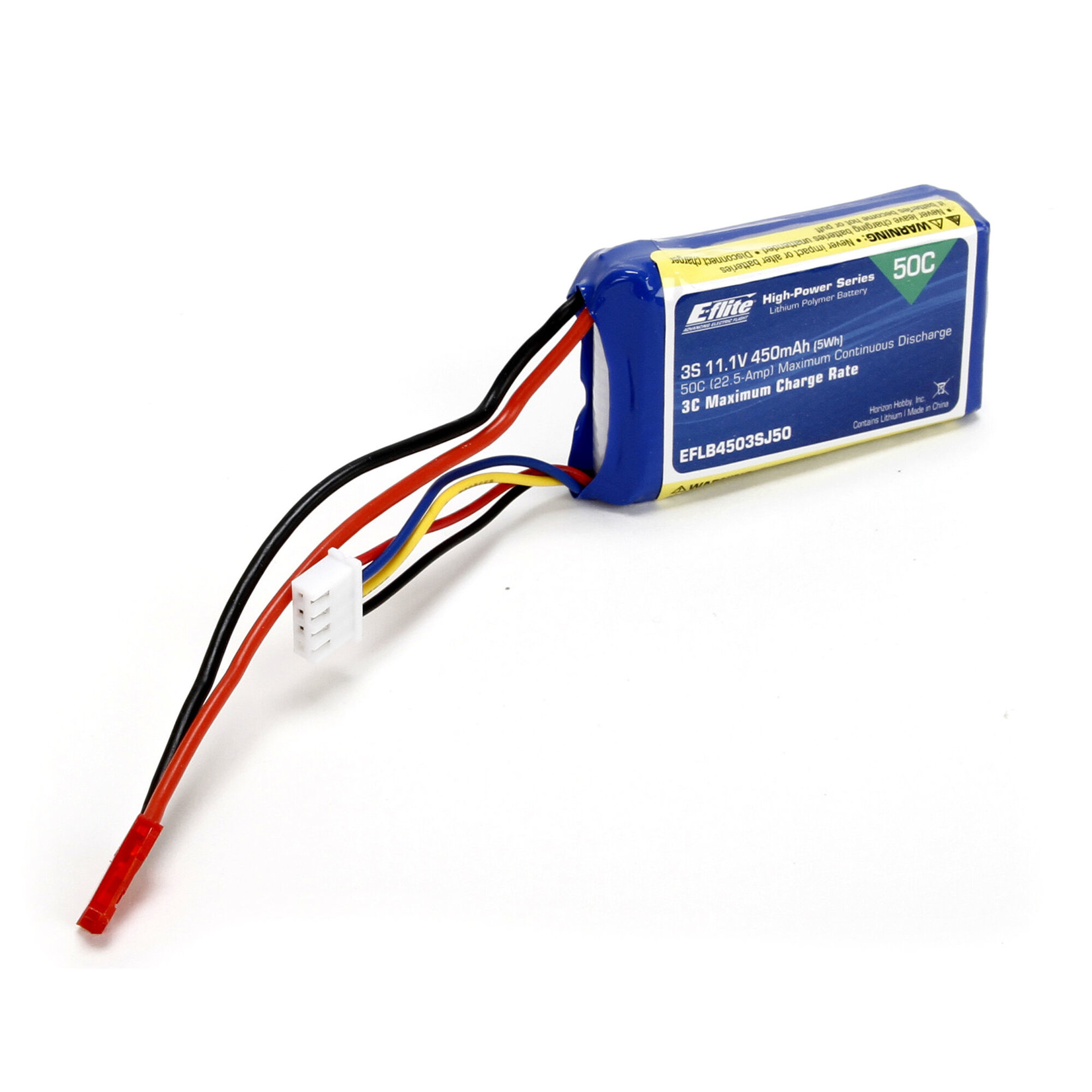 E-Flite 11.1V 450mAh 3S 50C LiPo Battery: JST