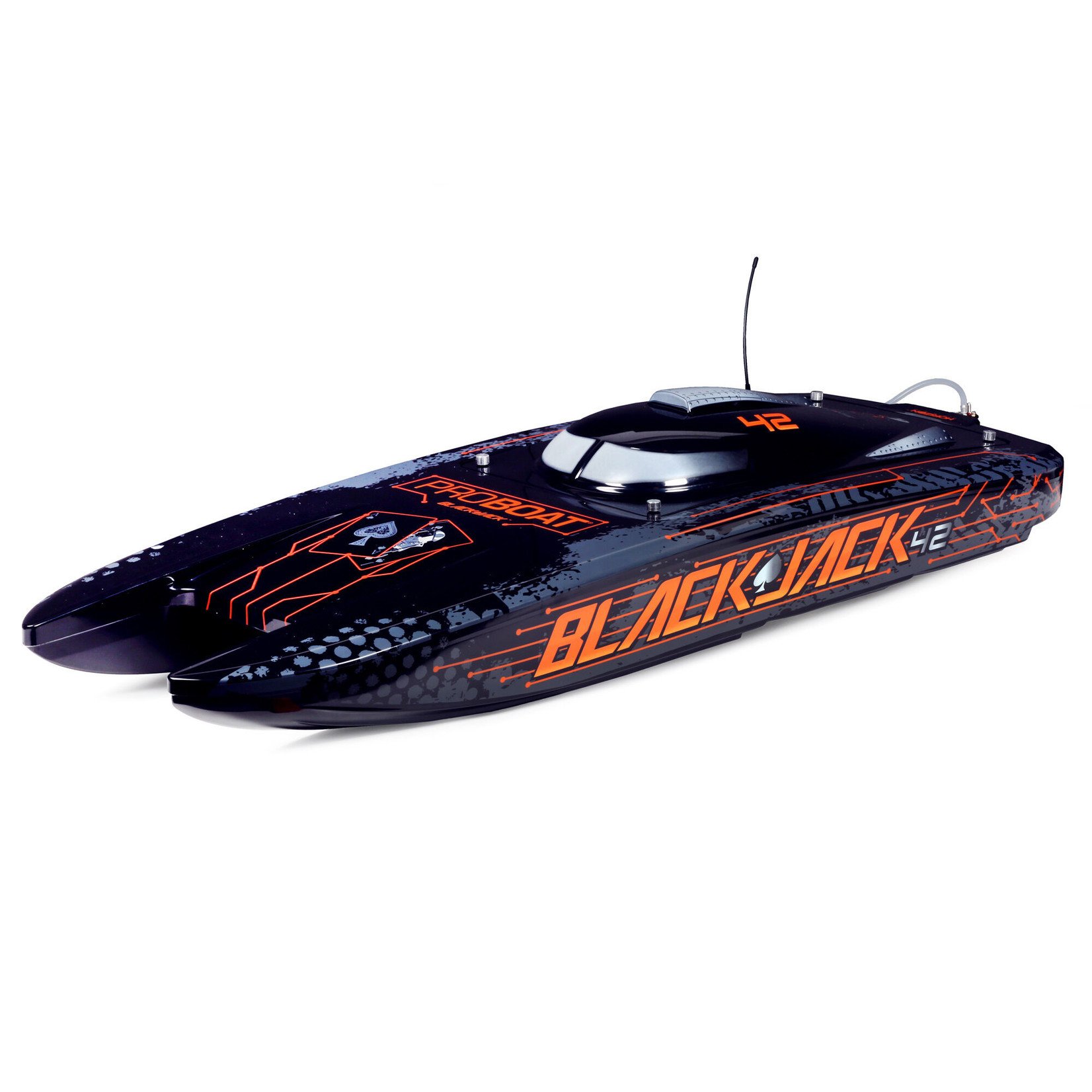 ProBoat Blackjack 42" 8S Brushless Catamaran RTR: Black/Orange