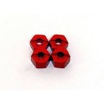 ST Racing Concepts 12mm Lock-pin Style Aluminum Wheel Hex Set, Red, for Traxxas Stampede / Rustler / Bandit, 4pcs