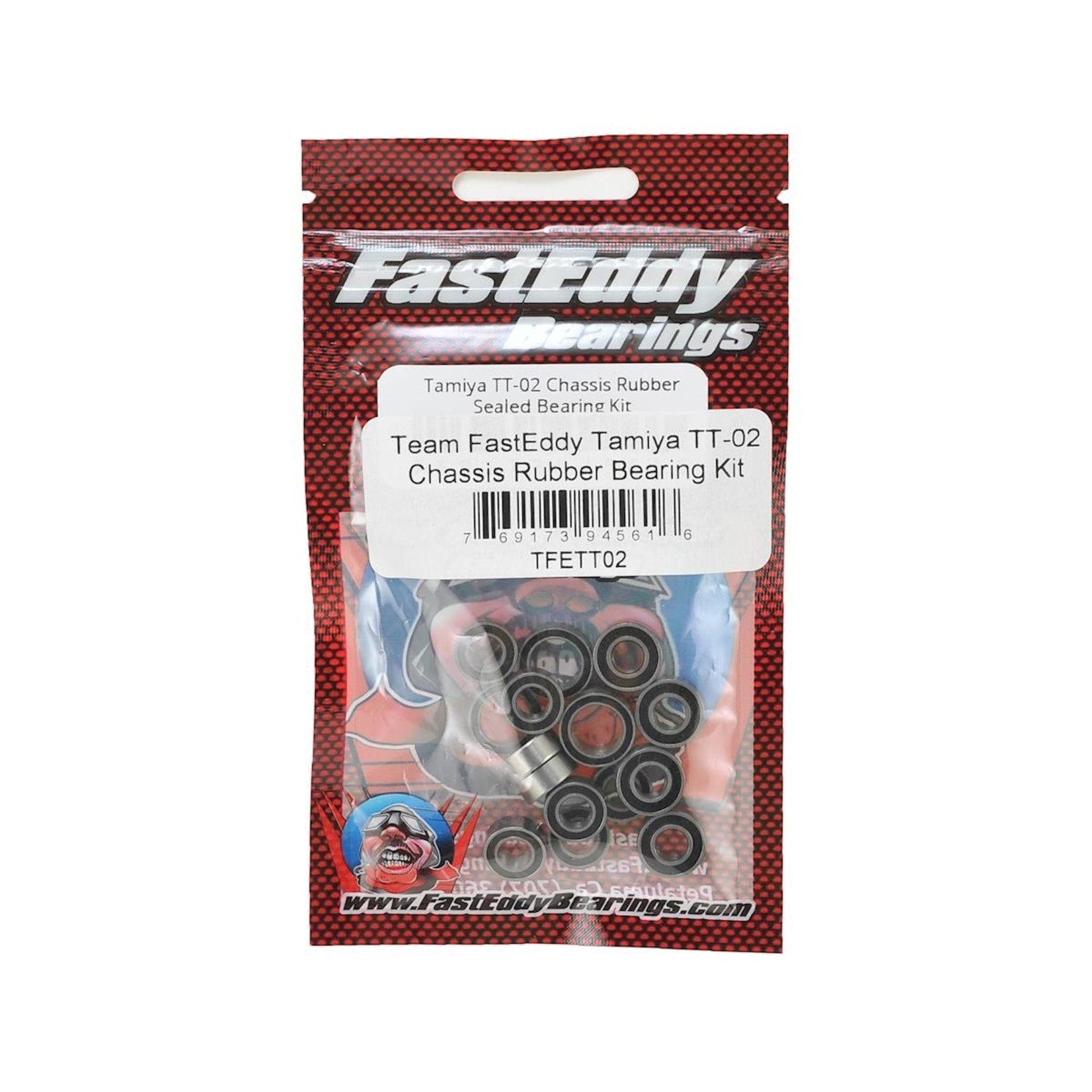 Fast Eddy Rubber Sealed Bearing Kit: Tamiya TT-02 Chassis