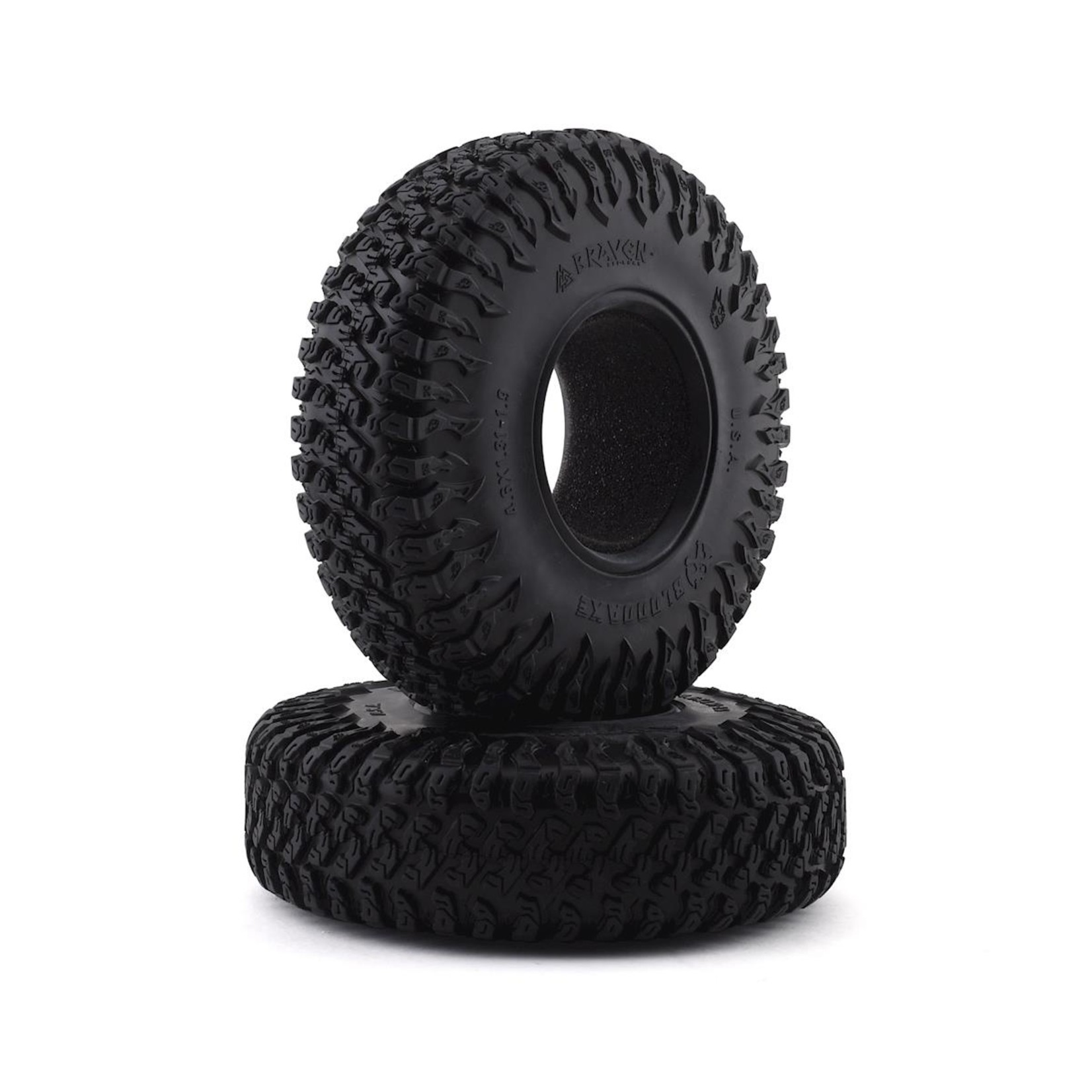 Braven Bloodaxe 4.6x1.31-1.9" Scale RC Tire & Foam, Alien (Super Soft) Kompound, 2pcs