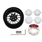 Hot Racing (HR) Black 8 Double Spoke Aluminum Steering TX Wheel